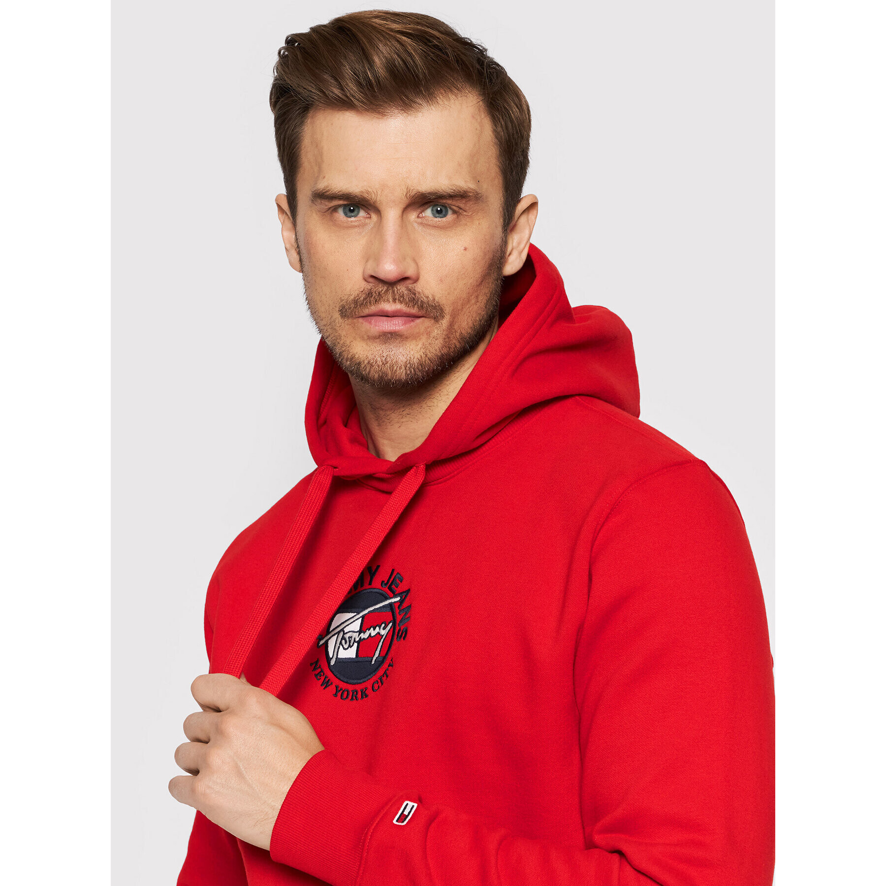 Tommy Jeans Mikina Tjm Timeless DM0DM11628 Červená Regular Fit - Pepit.cz