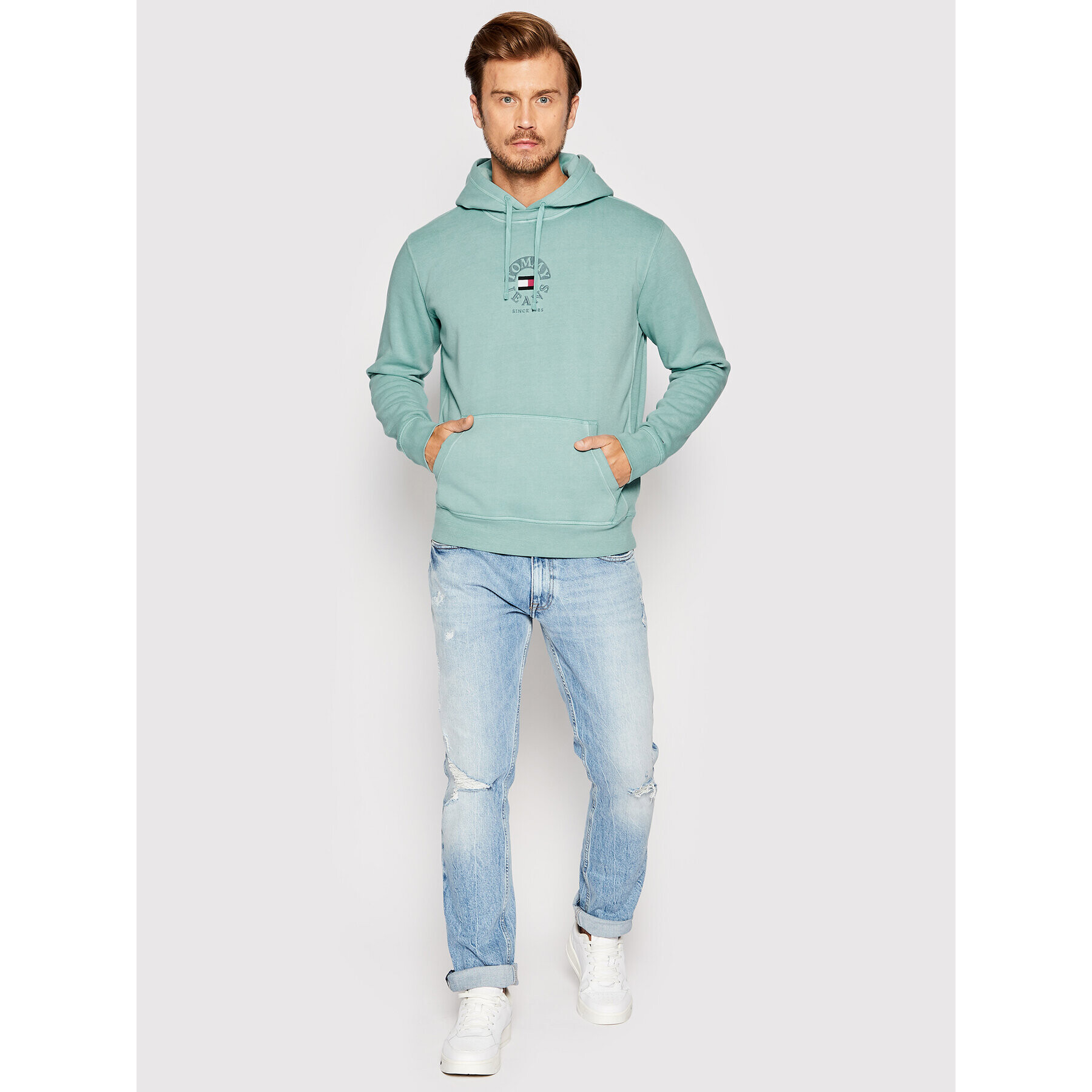 Tommy Jeans Mikina Tjm Timeless DM0DM12943 Modrá Regular Fit - Pepit.cz