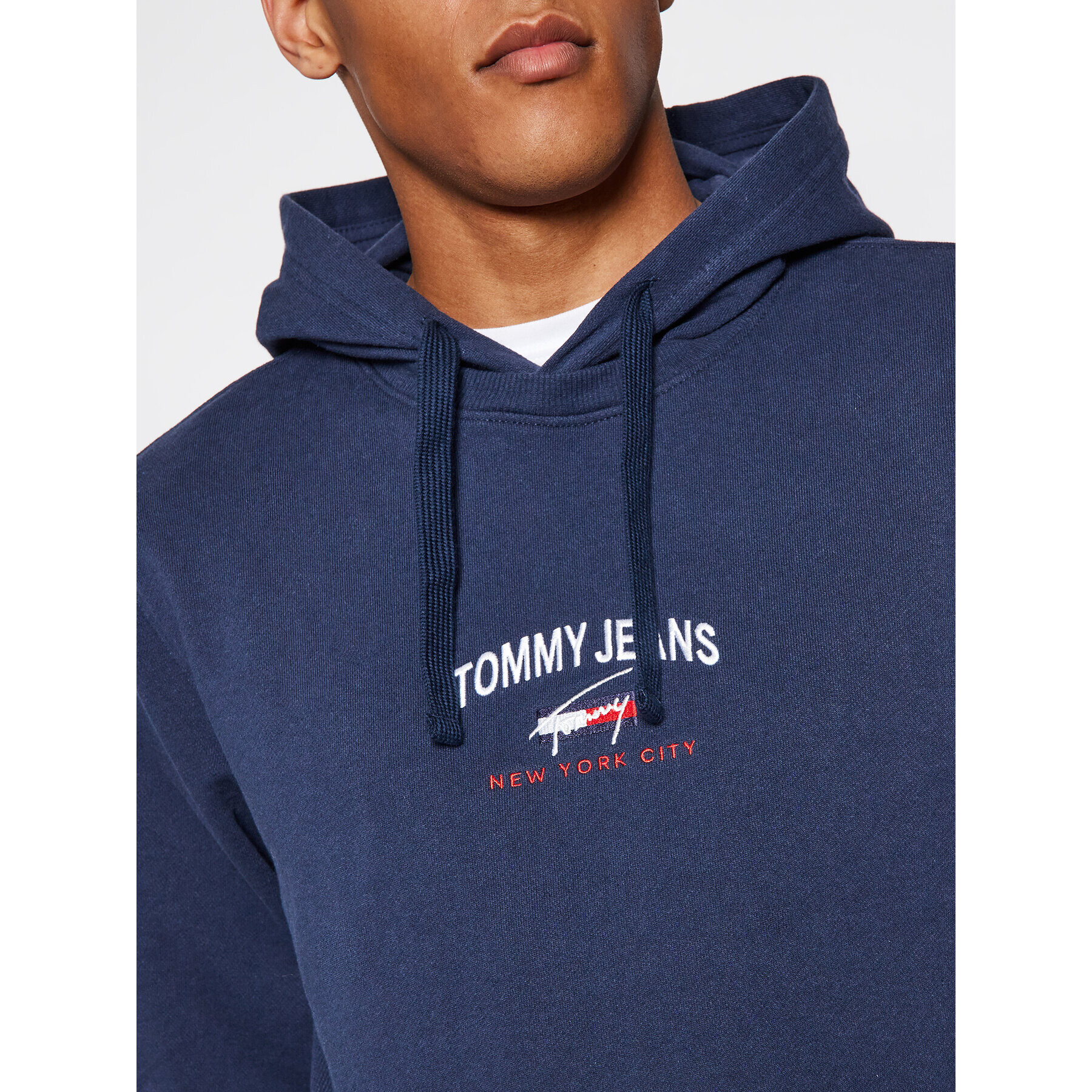 Tommy Jeans Mikina Tjm Timeless Tommy Hoodie 1 DM0DM10208 Tmavomodrá Regular Fit - Pepit.cz