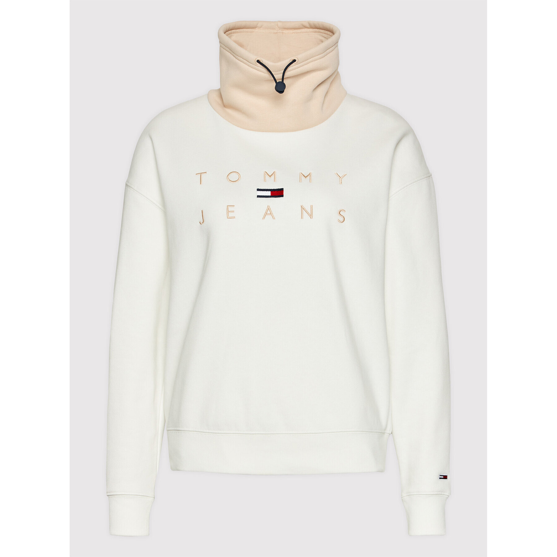 Tommy Jeans Mikina Tjw Bxy Logo 3 Funnel Neck DW0DW11191 Bílá Boxy Fit - Pepit.cz