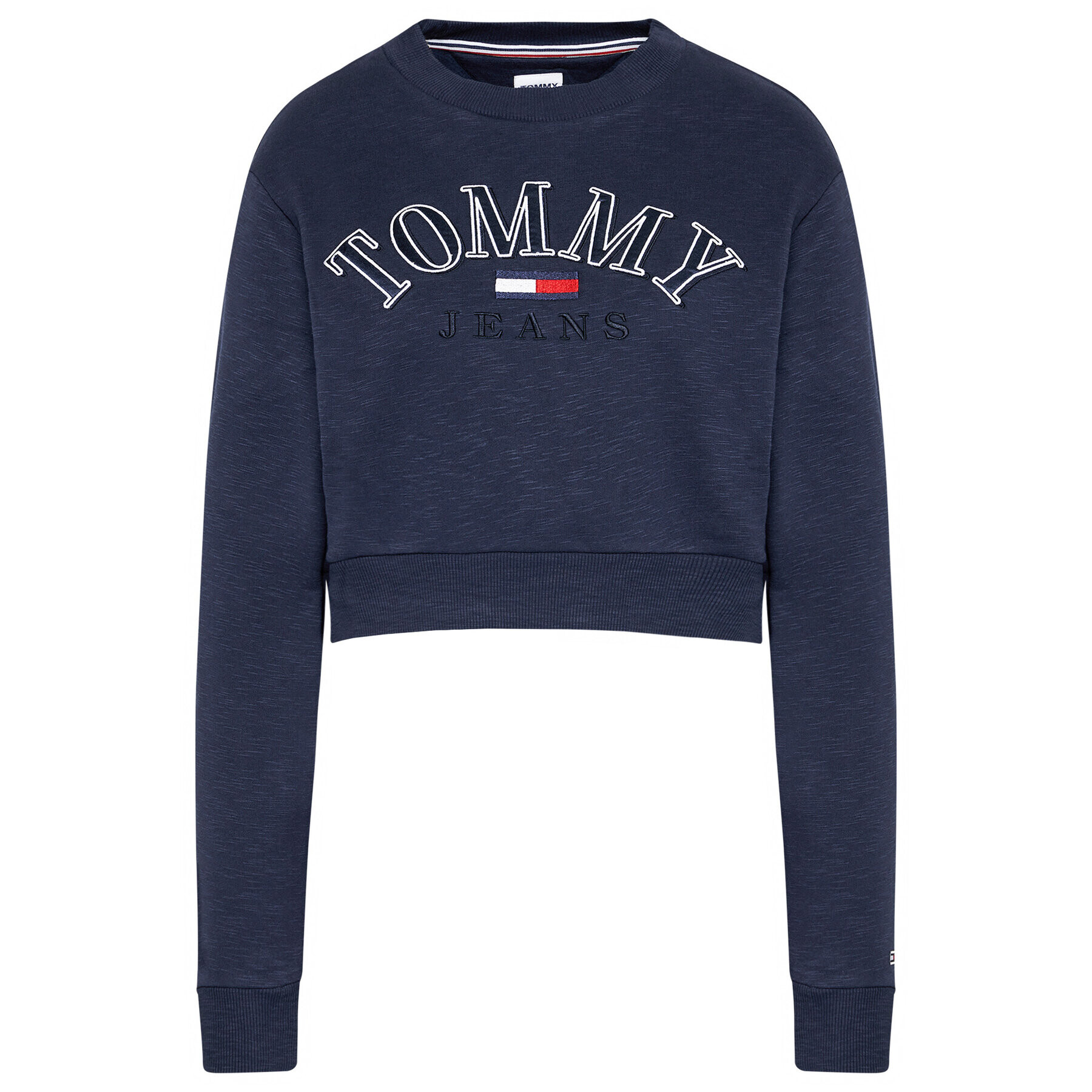 Tommy Jeans Mikina Tjw Crop College Logo DW0DW09792 Tmavomodrá Regular Fit - Pepit.cz