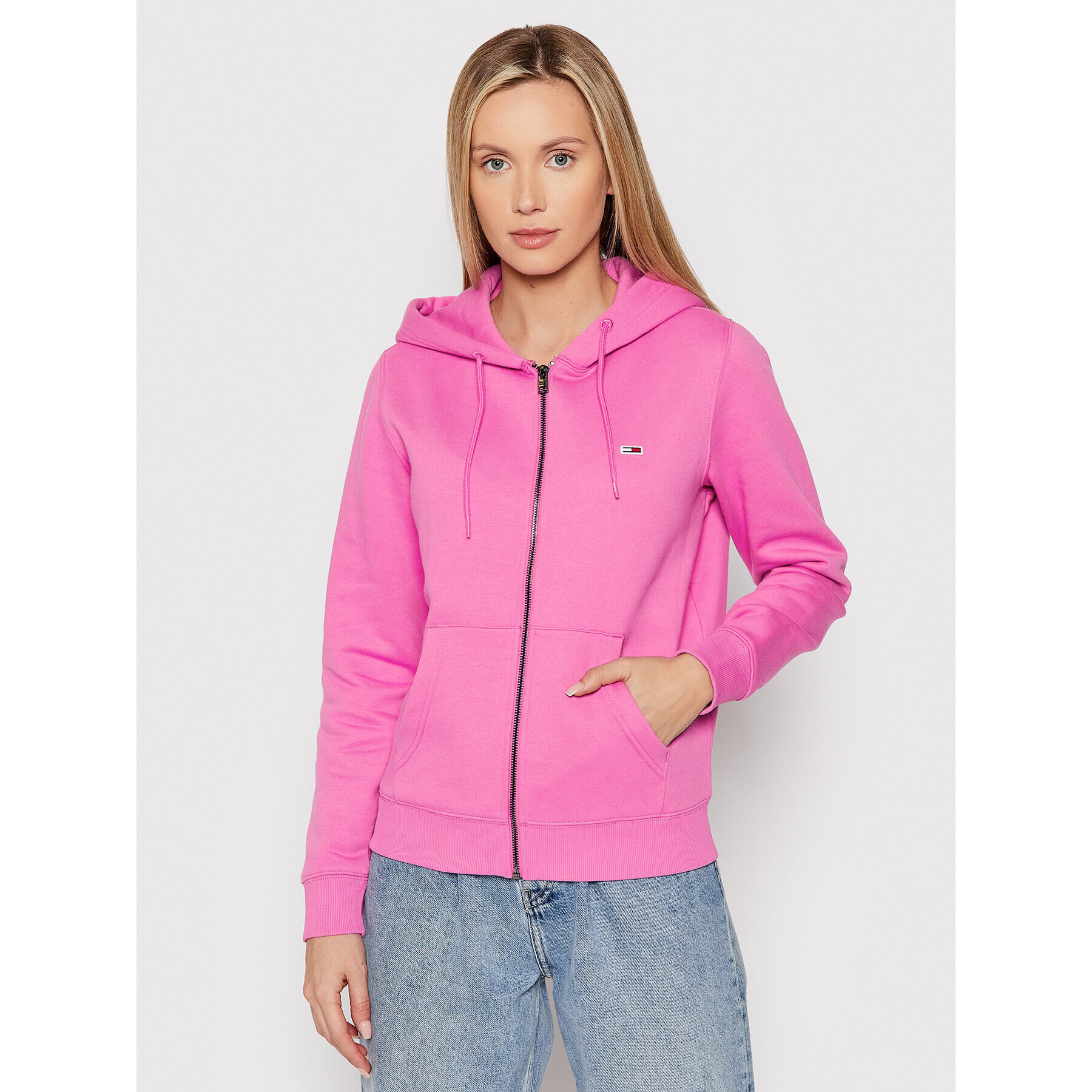 Tommy Jeans Mikina Zip Throught DW0DW10135 Růžová Regular Fit - Pepit.cz