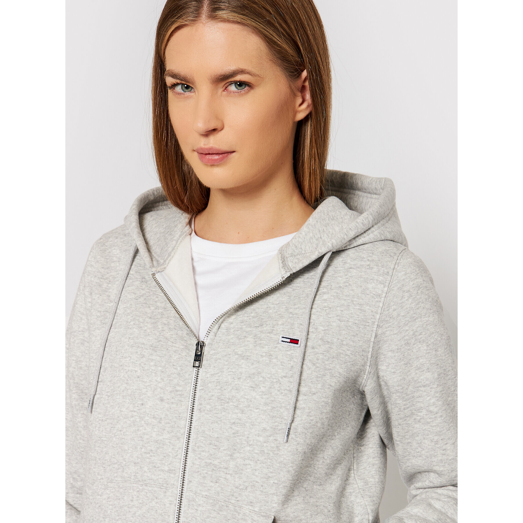 Tommy Jeans Mikina Zip Throught DW0DW10135 Šedá Regular Fit - Pepit.cz