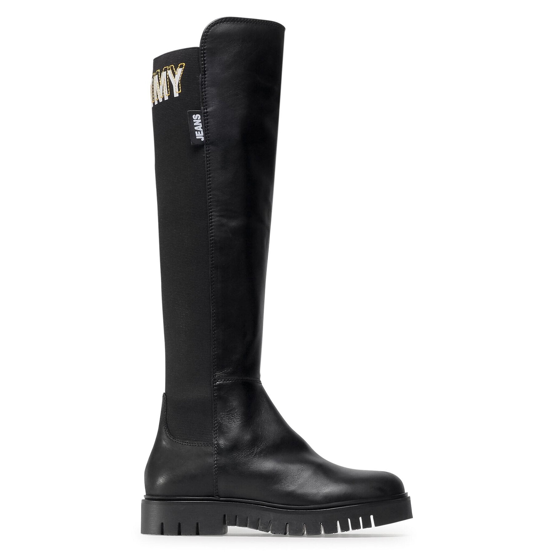 Tommy Jeans Mušketýrky Double Detail Long Boot EN0EN01084 Černá - Pepit.cz