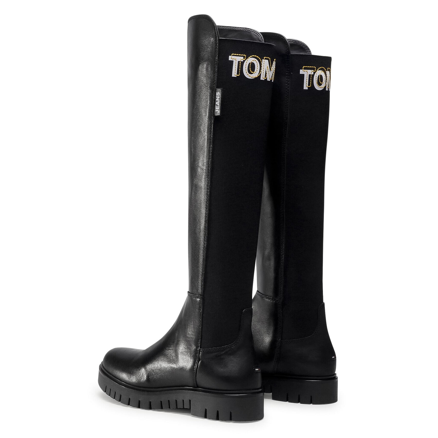 Tommy Jeans Mušketýrky Double Detail Long Boot EN0EN01084 Černá - Pepit.cz