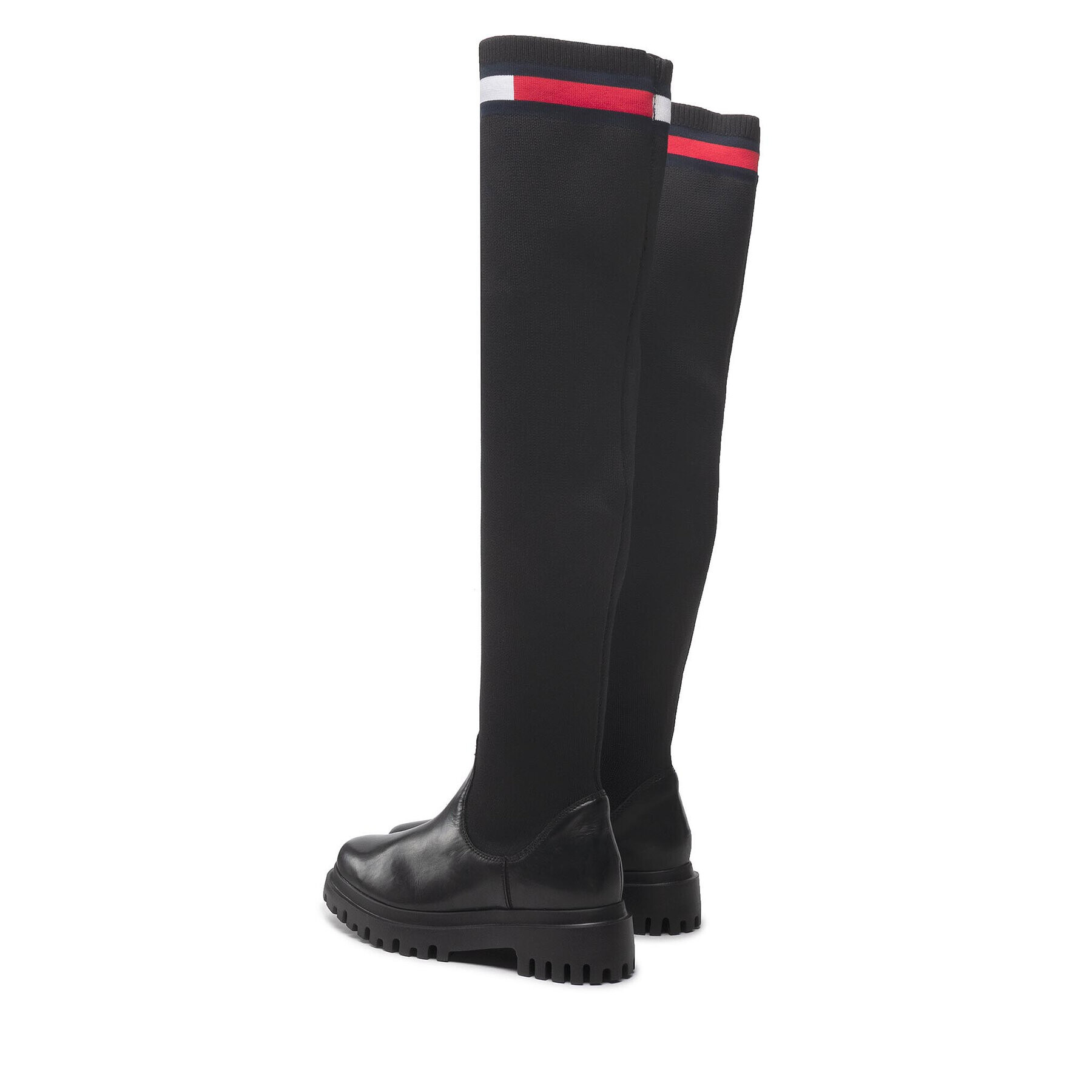 Tommy Jeans Mušketýrky Knit Overknee Boot EN0EN01830 Černá - Pepit.cz