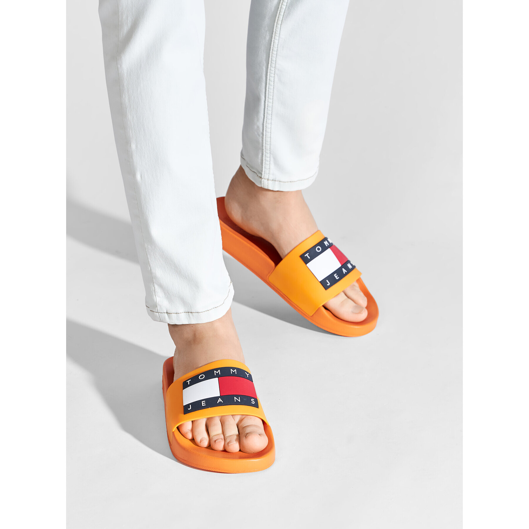 Tommy Jeans Nazouváky Mens Flag Pool Slide EM0EM01021 Oranžová - Pepit.cz