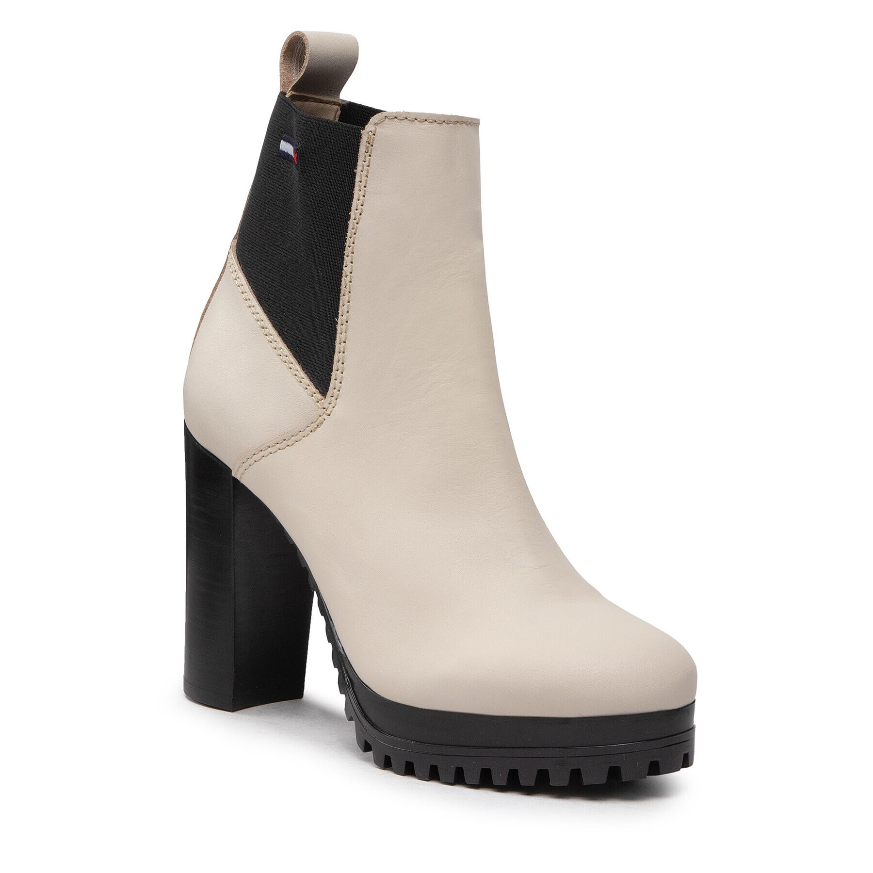 Tommy Jeans Polokozačky Essential High Heel Boot EN0EN02045 Béžová - Pepit.cz