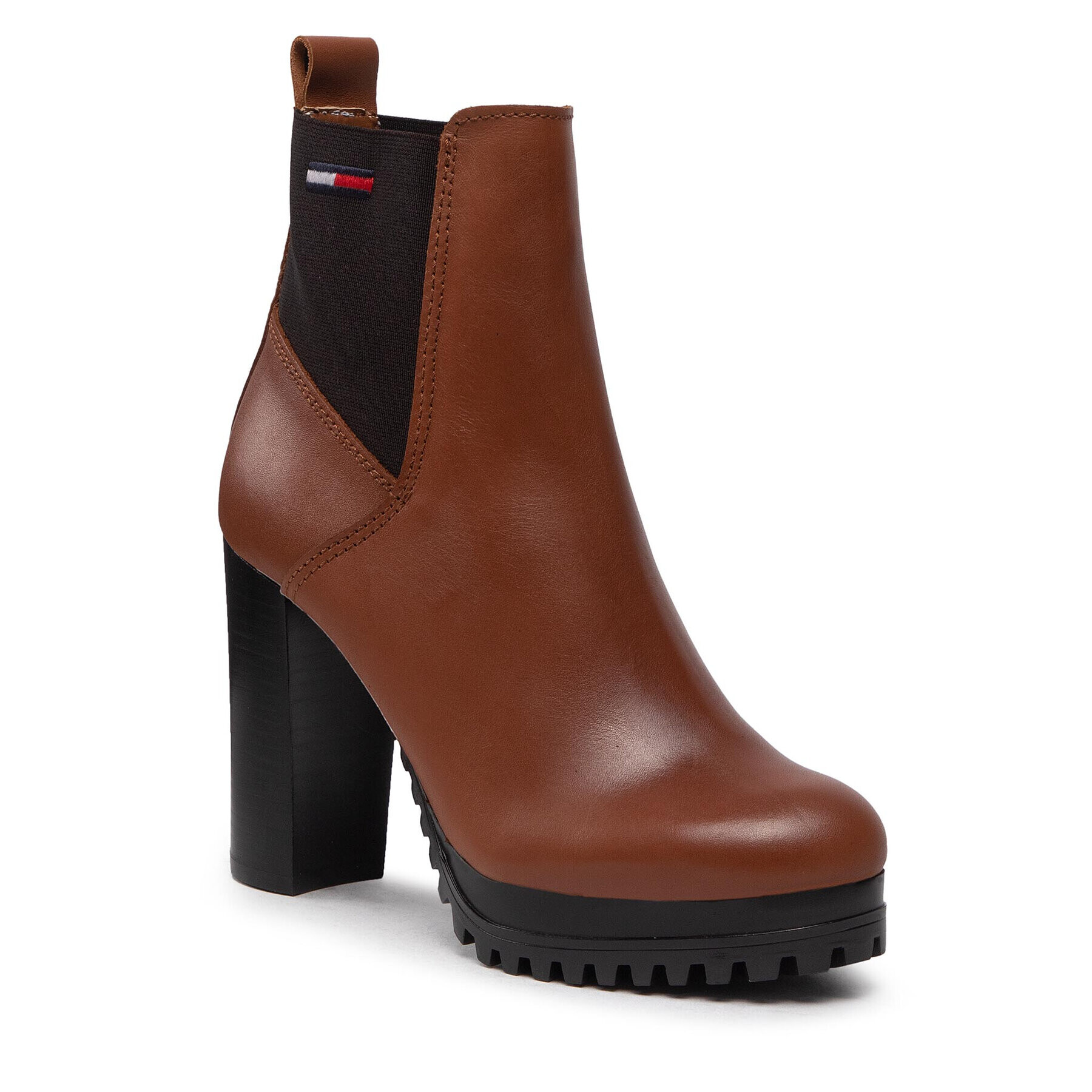 Tommy Jeans Polokozačky Essential High Heel Boot EN0EN02045 Hnědá - Pepit.cz