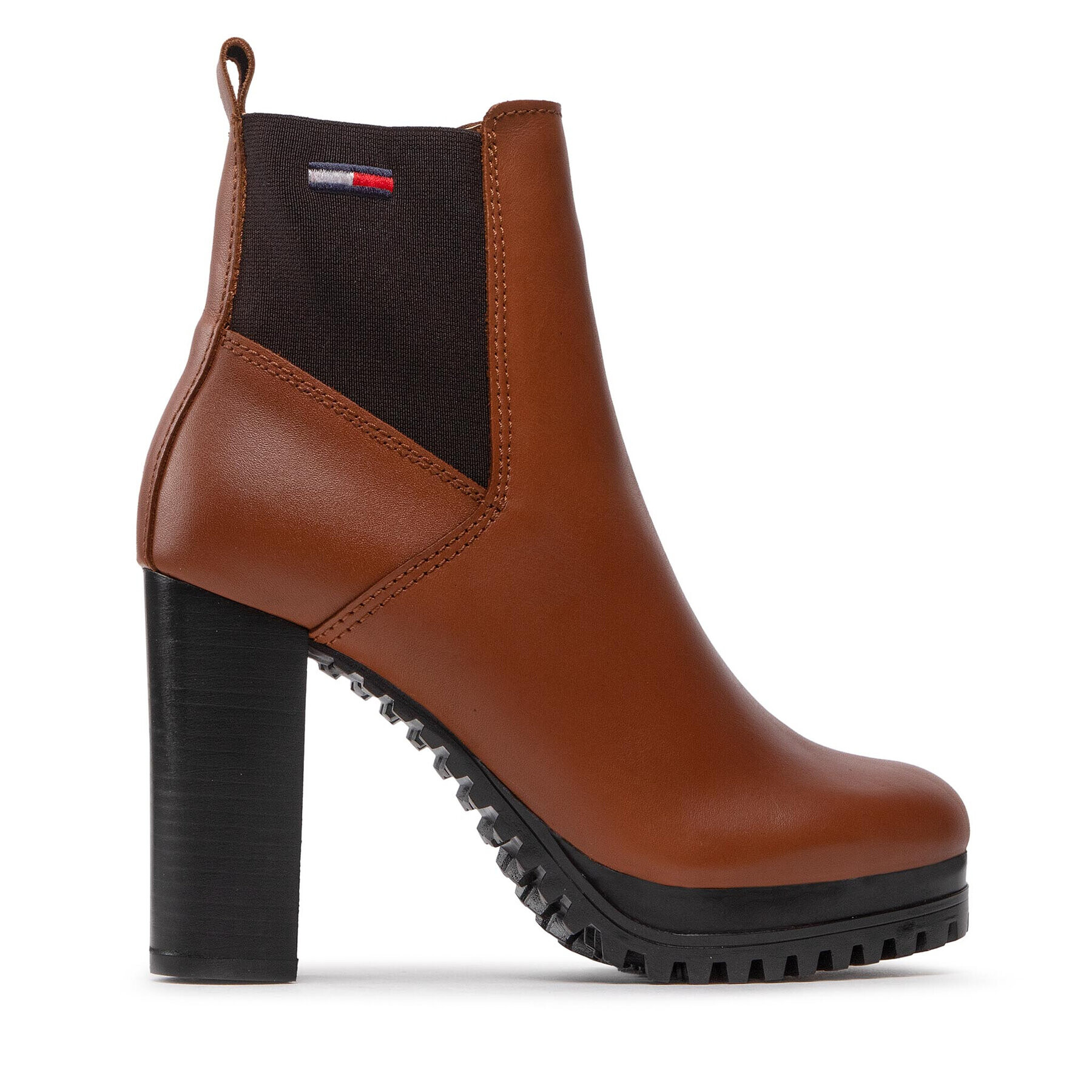 Tommy Jeans Polokozačky Essential High Heel Boot EN0EN02045 Hnědá - Pepit.cz