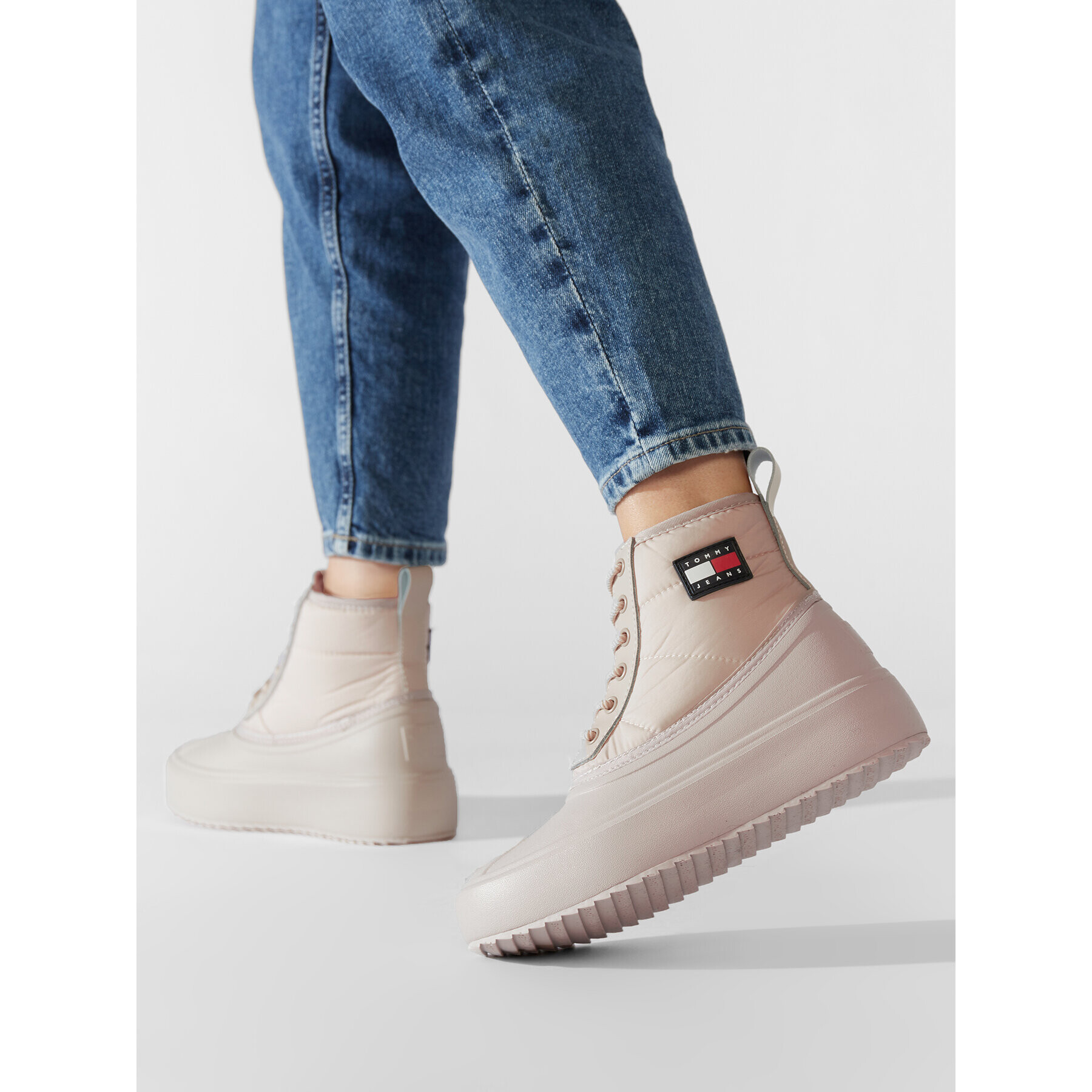 Tommy Jeans Polokozačky Fashion Boot EN0EN01912 Béžová - Pepit.cz