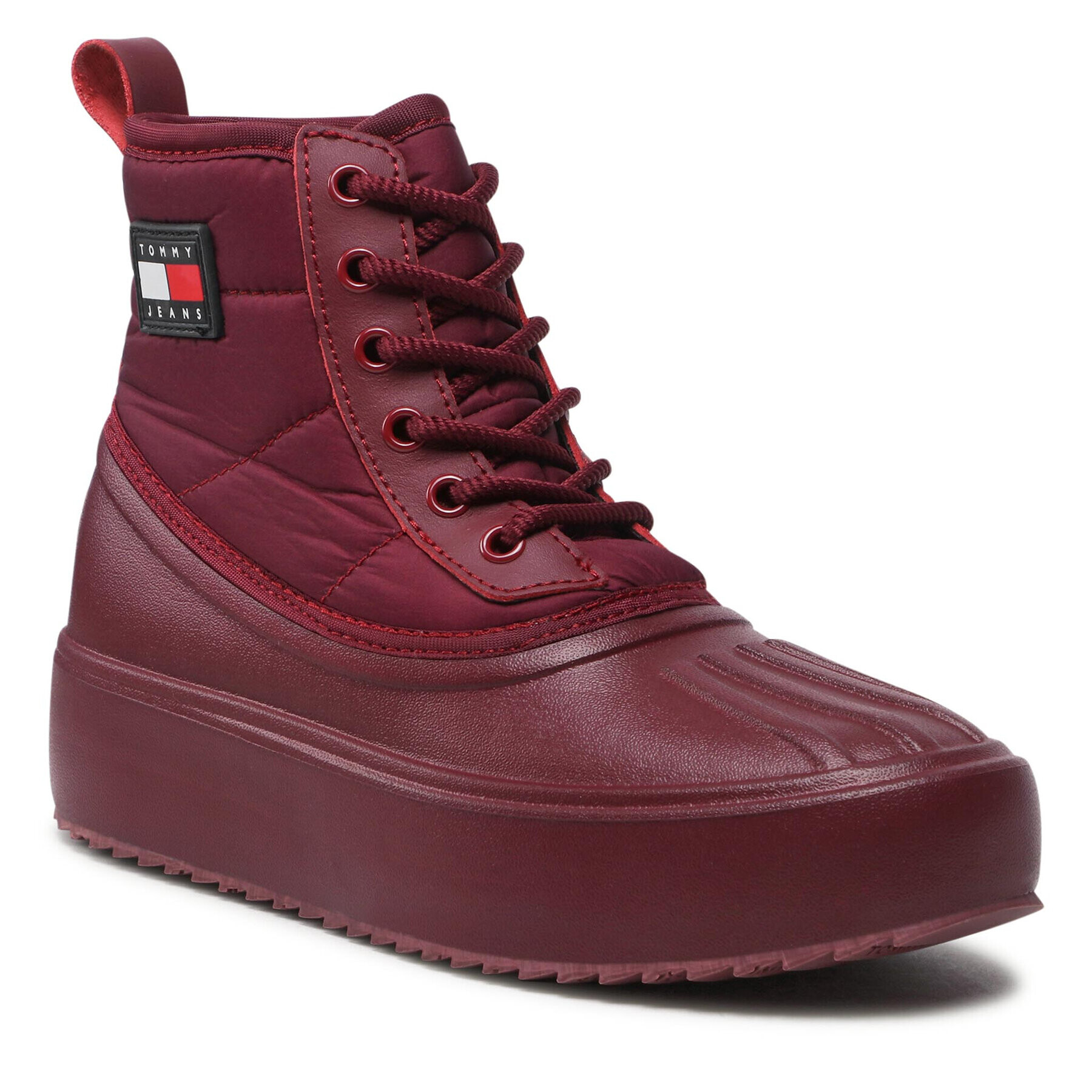 Tommy Jeans Polokozačky Fashion Boot EN0EN01912 Bordó - Pepit.cz