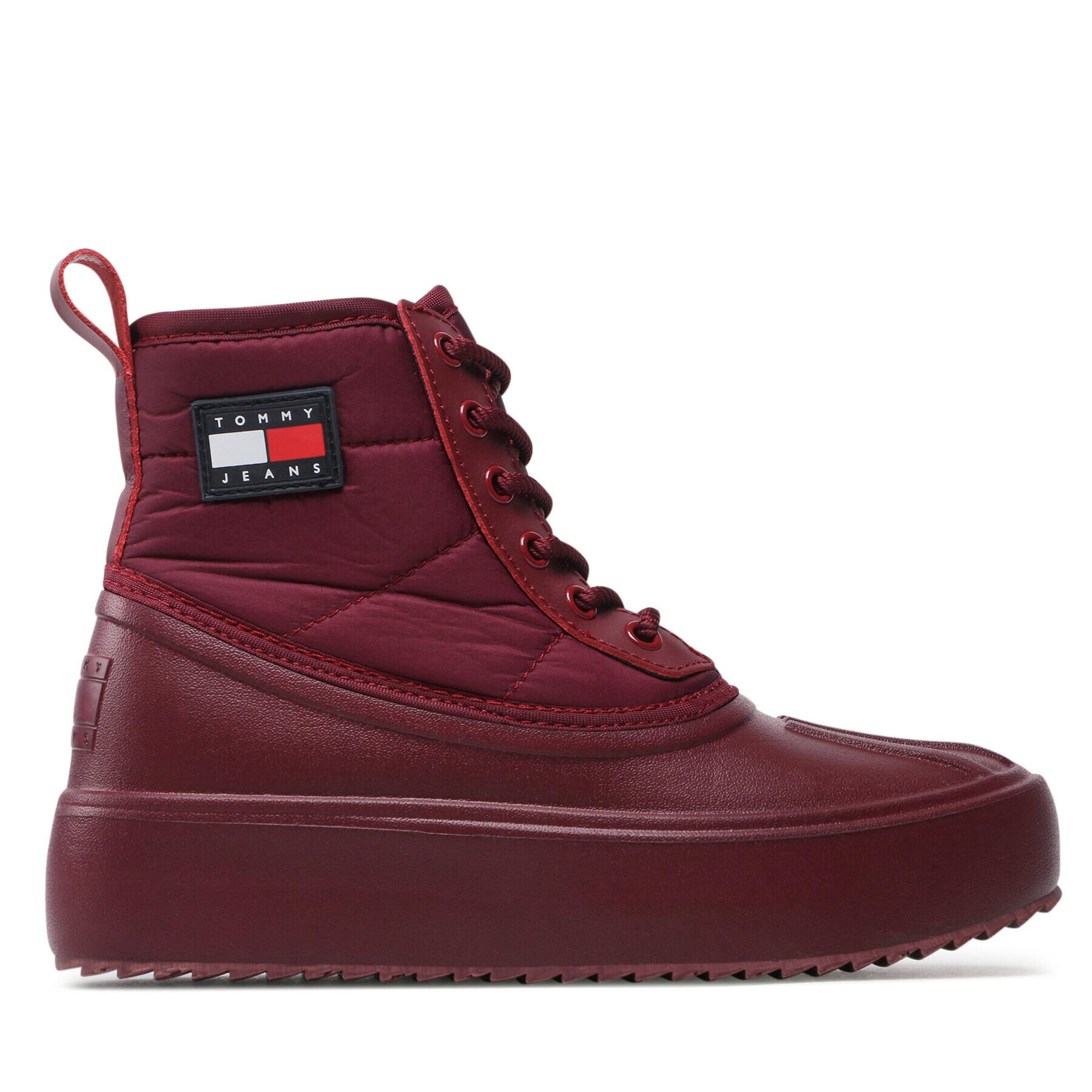 Tommy Jeans Polokozačky Fashion Boot EN0EN01912 Bordó - Pepit.cz