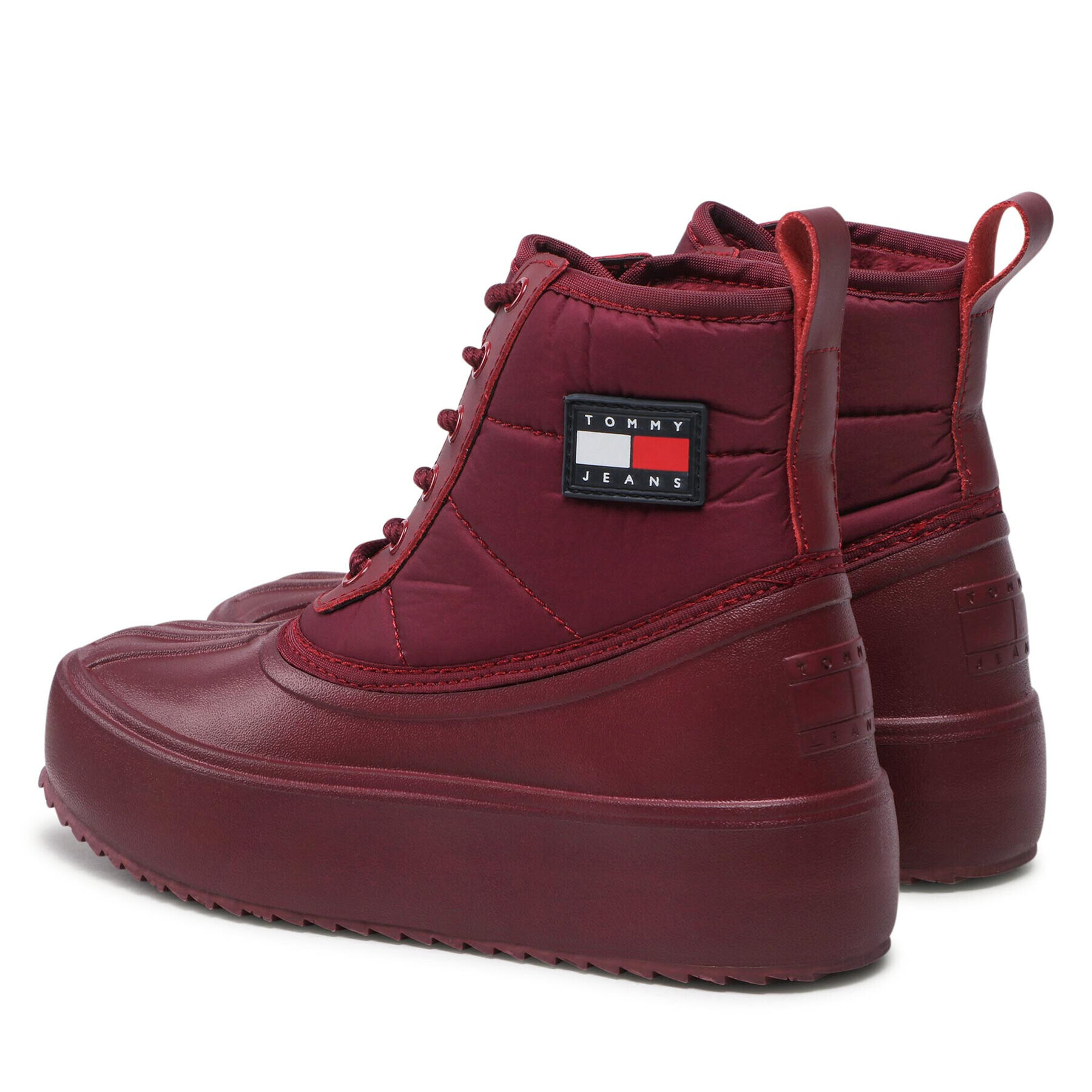 Tommy Jeans Polokozačky Fashion Boot EN0EN01912 Bordó - Pepit.cz