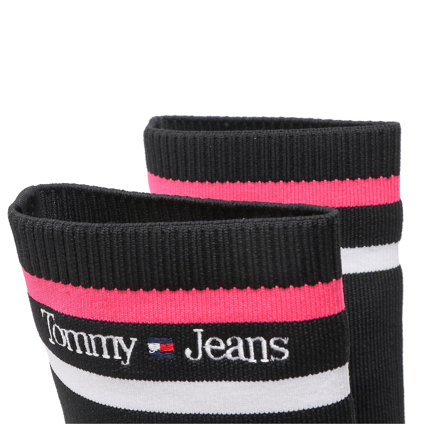 Tommy Jeans Polokozačky Knitted Boot EN0EN02061 Černá - Pepit.cz