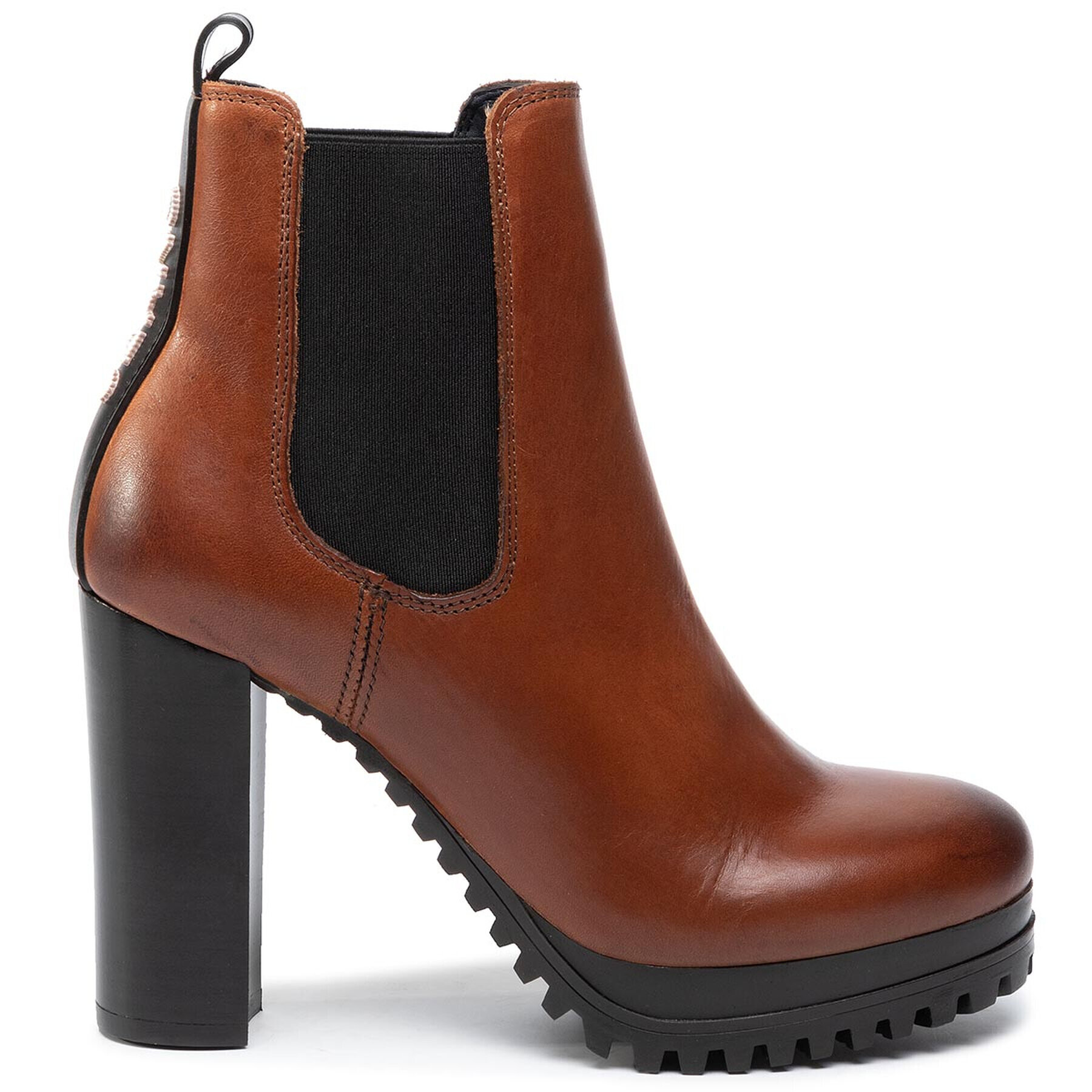 Tommy Jeans Polokozačky Pin Logo Heeled Chelsea Boot EN0EN00686 Hnědá - Pepit.cz