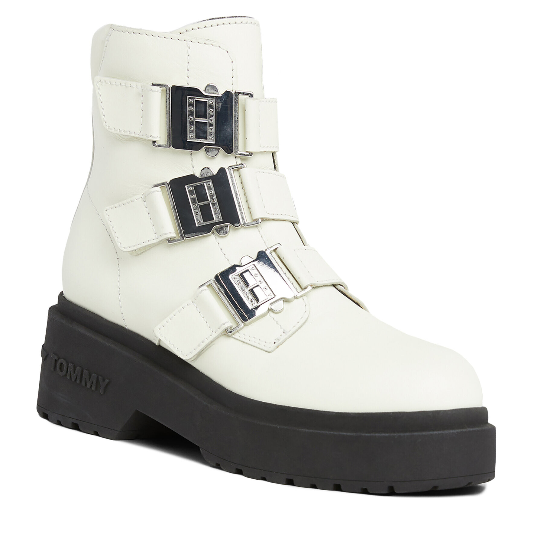 Tommy Jeans Polokozačky Tjw Chunky Boot Hardware EN0EN02443 Bílá - Pepit.cz