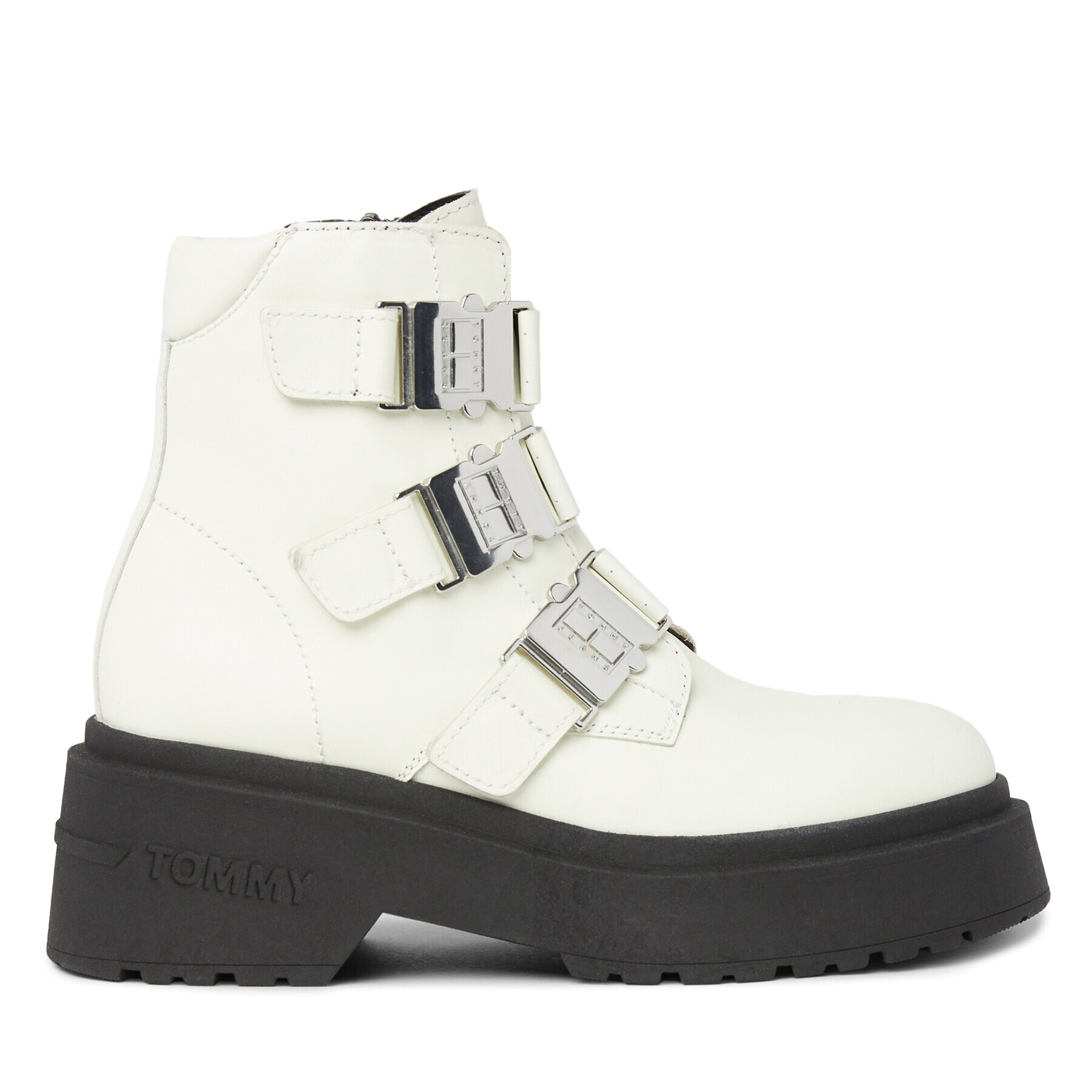 Tommy Jeans Polokozačky Tjw Chunky Boot Hardware EN0EN02443 Bílá - Pepit.cz