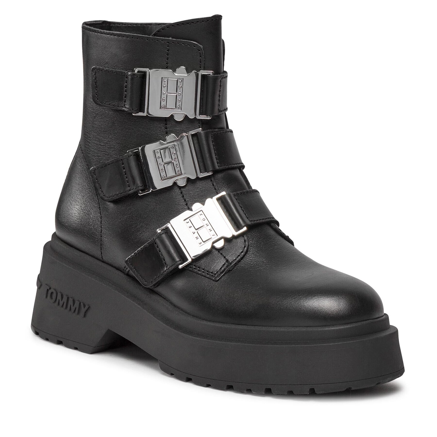 Tommy Jeans Polokozačky Tjw Chunky Boot Hardware EN0EN02443 Černá - Pepit.cz