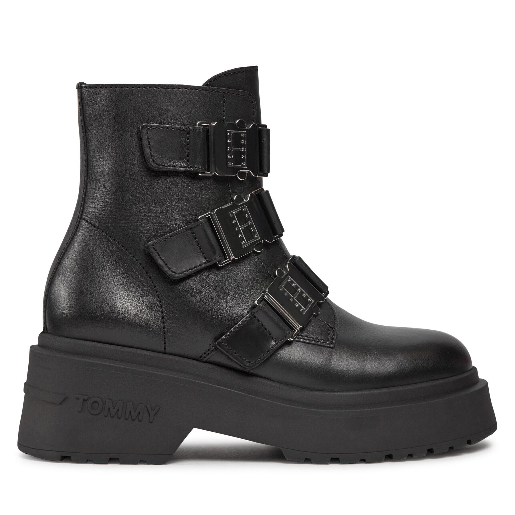 Tommy Jeans Polokozačky Tjw Chunky Boot Hardware EN0EN02443 Černá - Pepit.cz