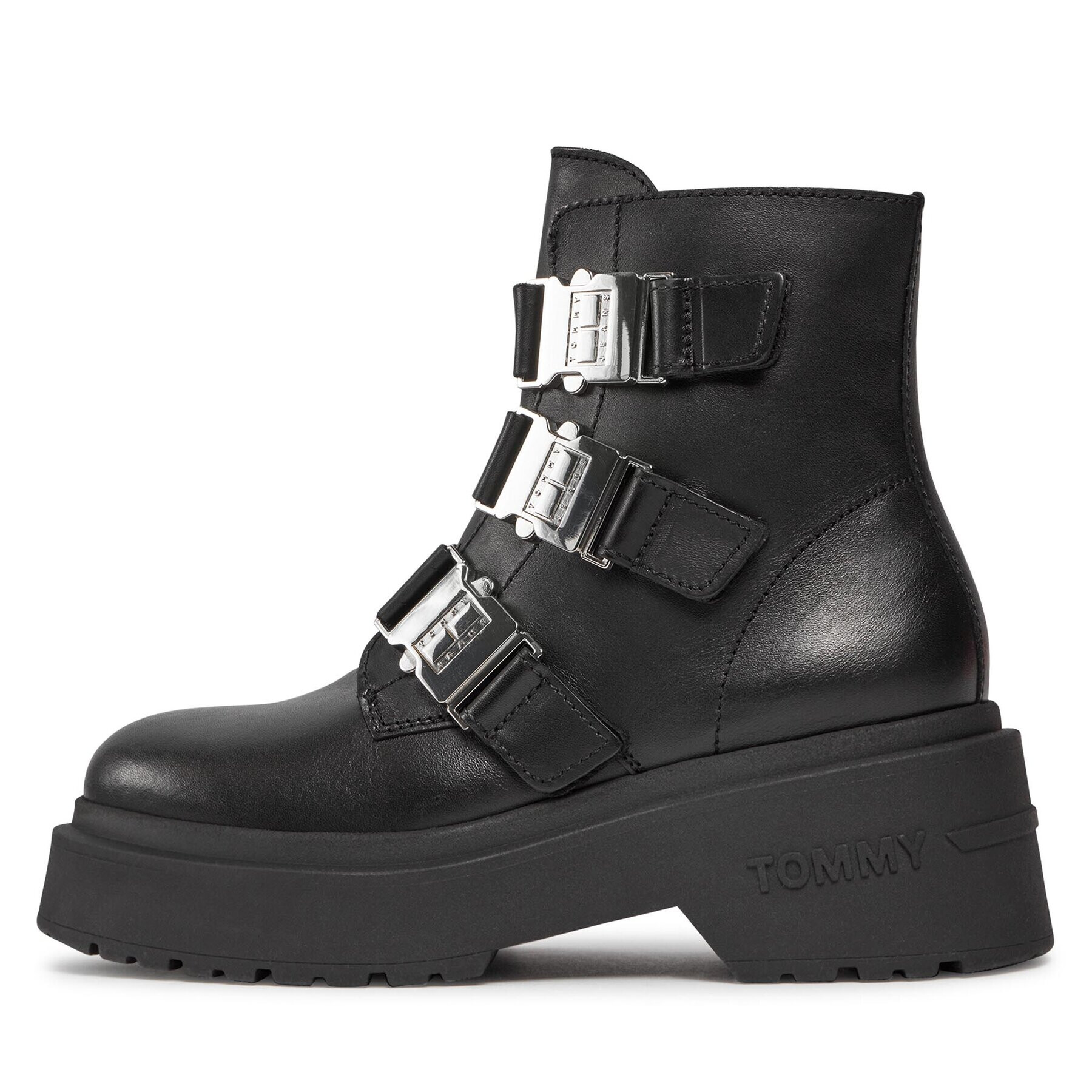 Tommy Jeans Polokozačky Tjw Chunky Boot Hardware EN0EN02443 Černá - Pepit.cz