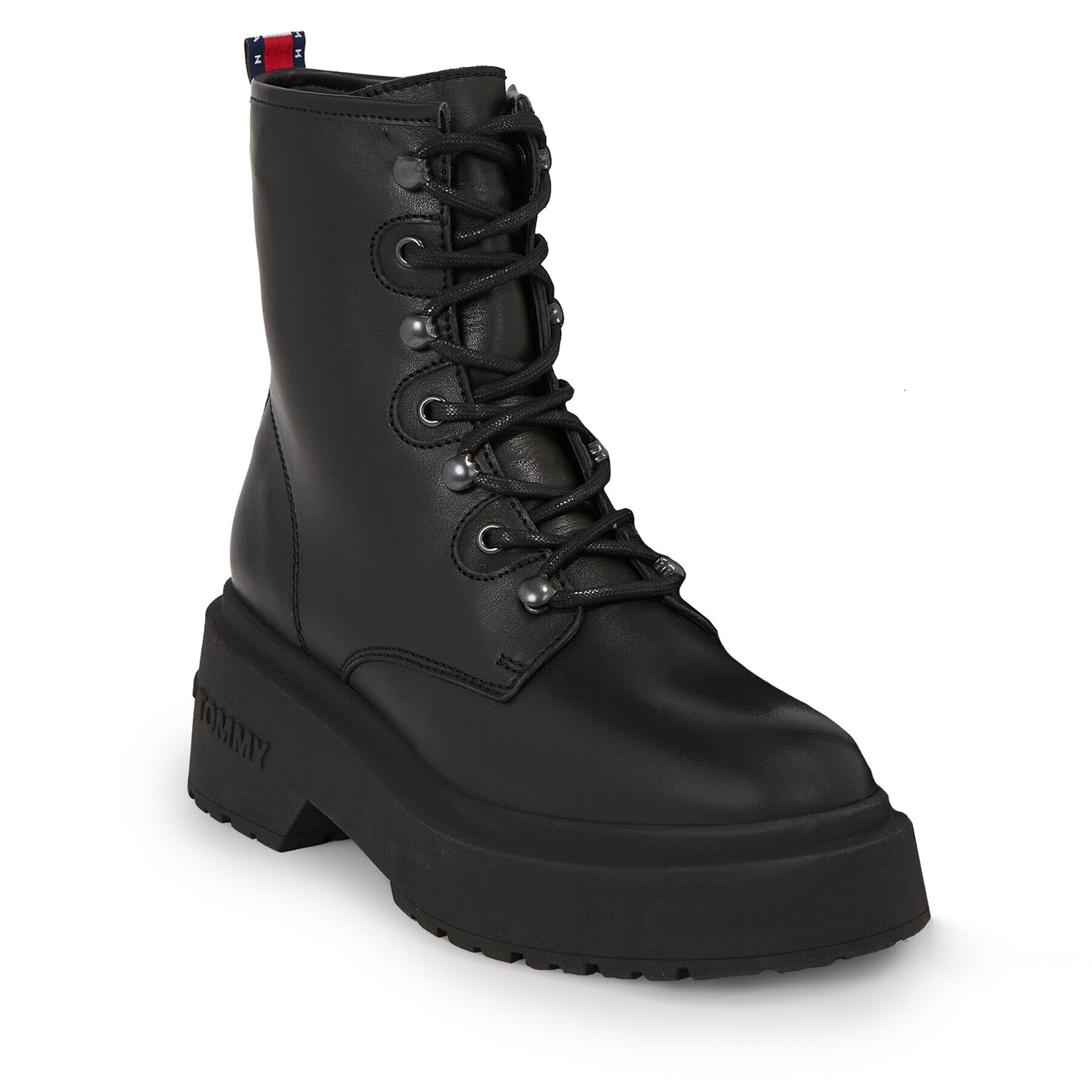 Tommy Jeans Polokozačky Tjw Lace Up Boot Chunky EN0EN02404 Černá - Pepit.cz