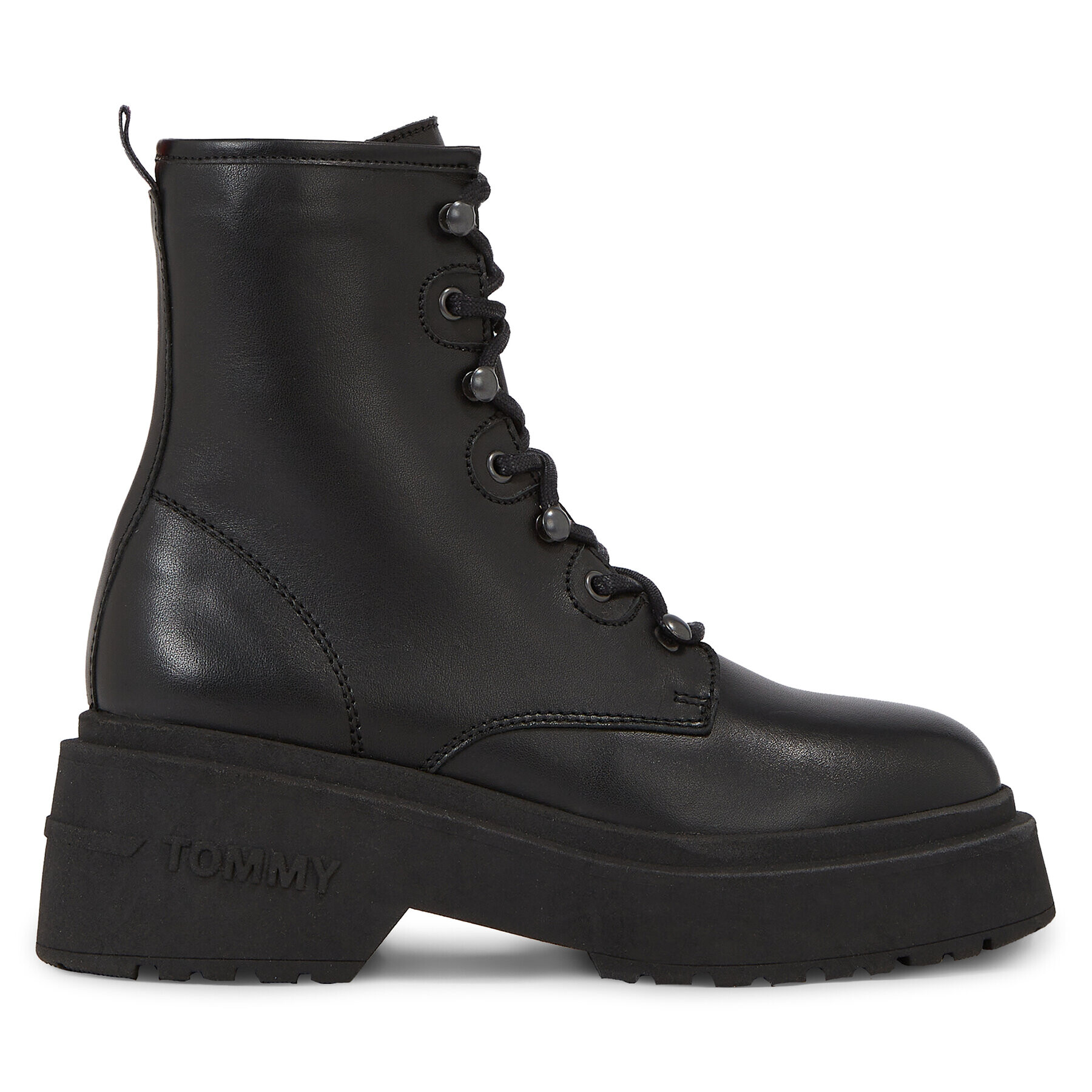 Tommy Jeans Polokozačky Tjw Lace Up Boot Chunky EN0EN02404 Černá - Pepit.cz