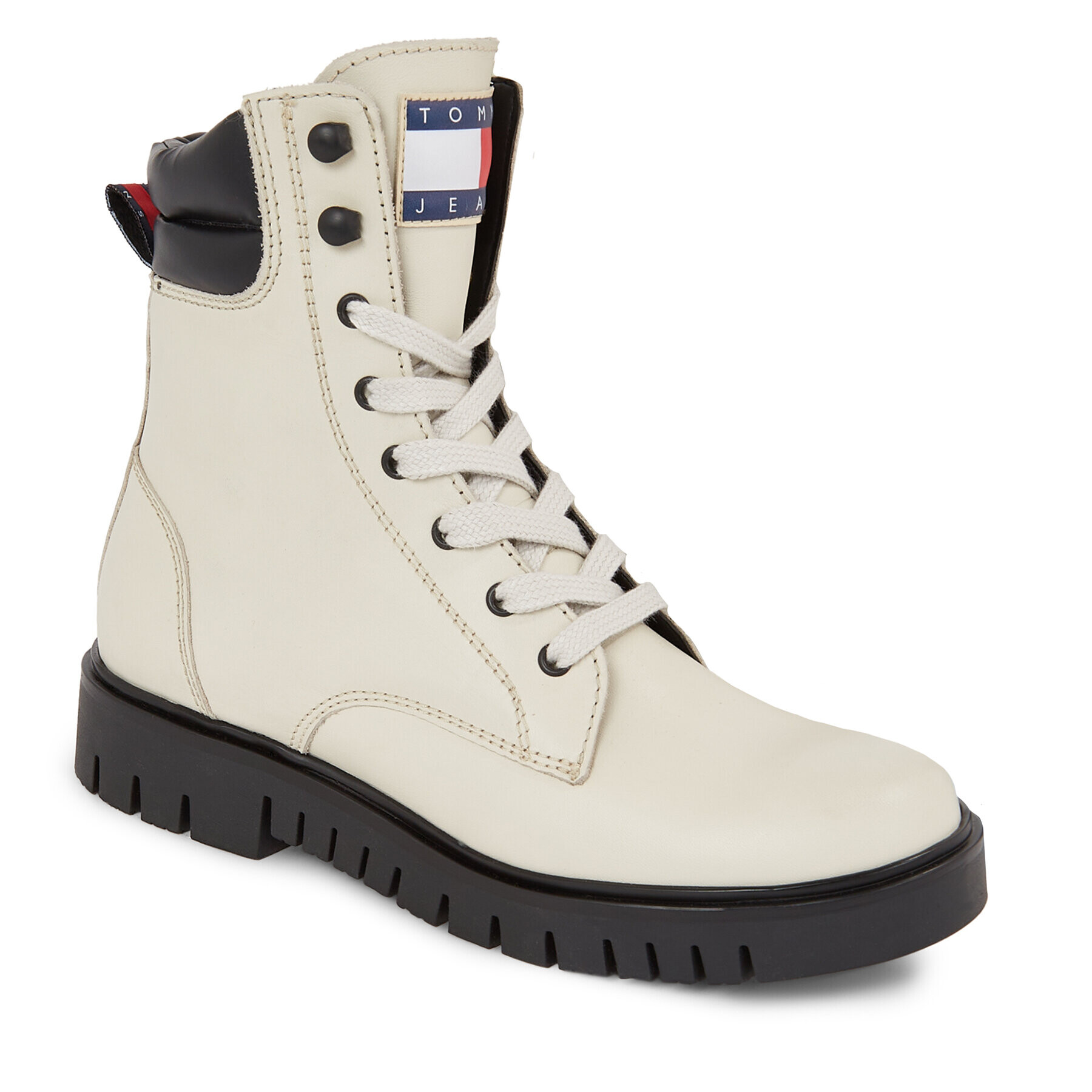 Tommy Jeans Polokozačky Tjw Lace Up Boot EN0EN02314 Béžová - Pepit.cz