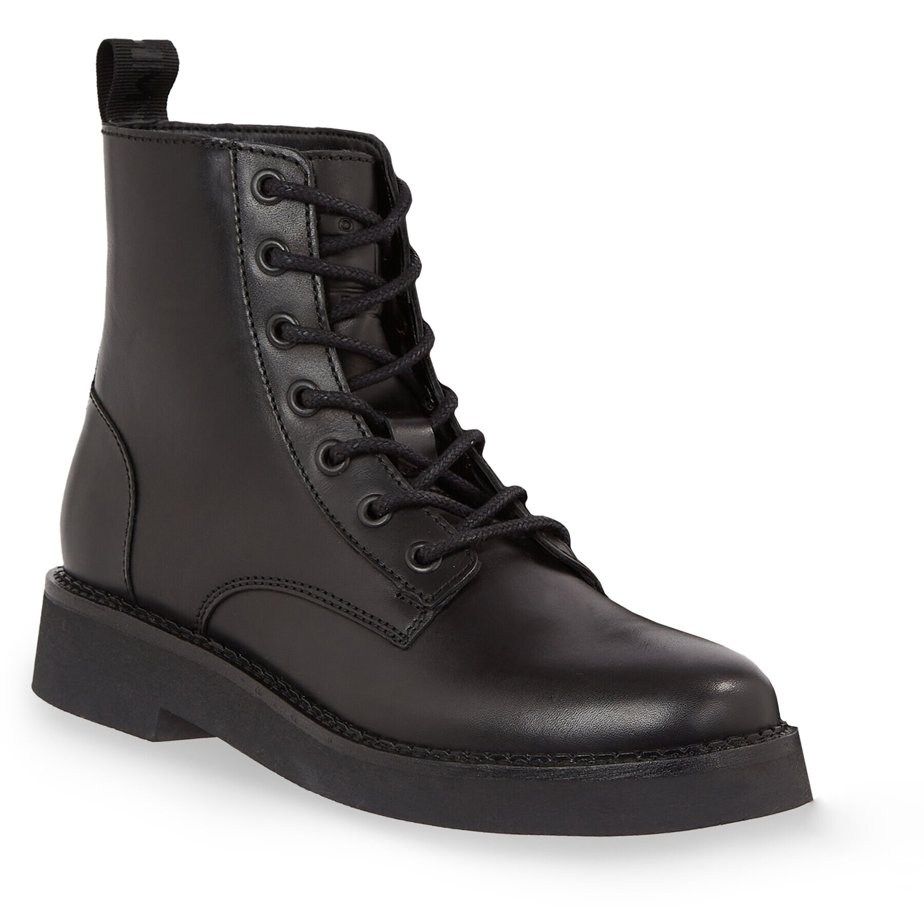 Tommy Jeans Polokozačky Tjw Lace Up Flat Boot EN0EN02310 Černá - Pepit.cz