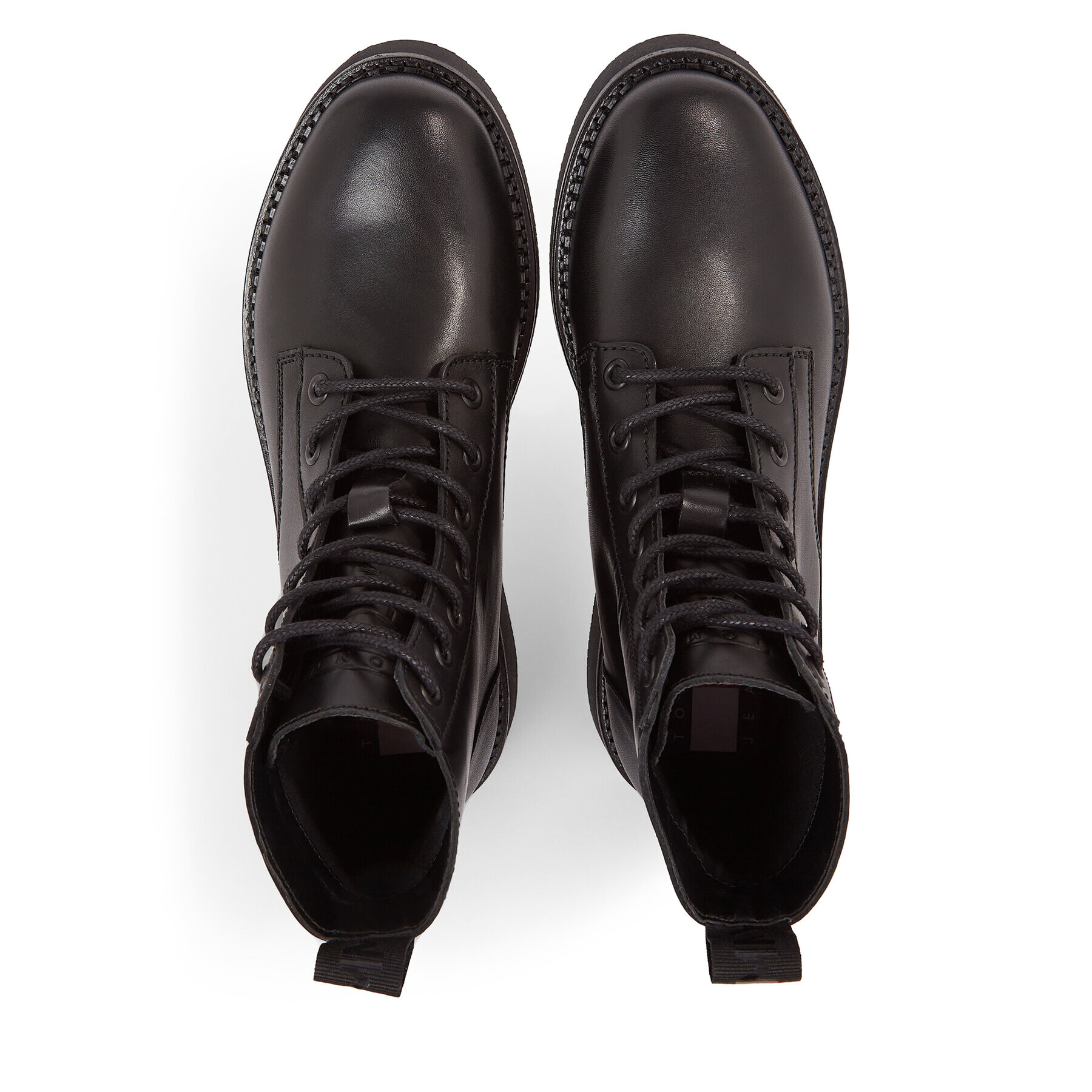 Tommy Jeans Polokozačky Tjw Lace Up Flat Boot EN0EN02310 Černá - Pepit.cz