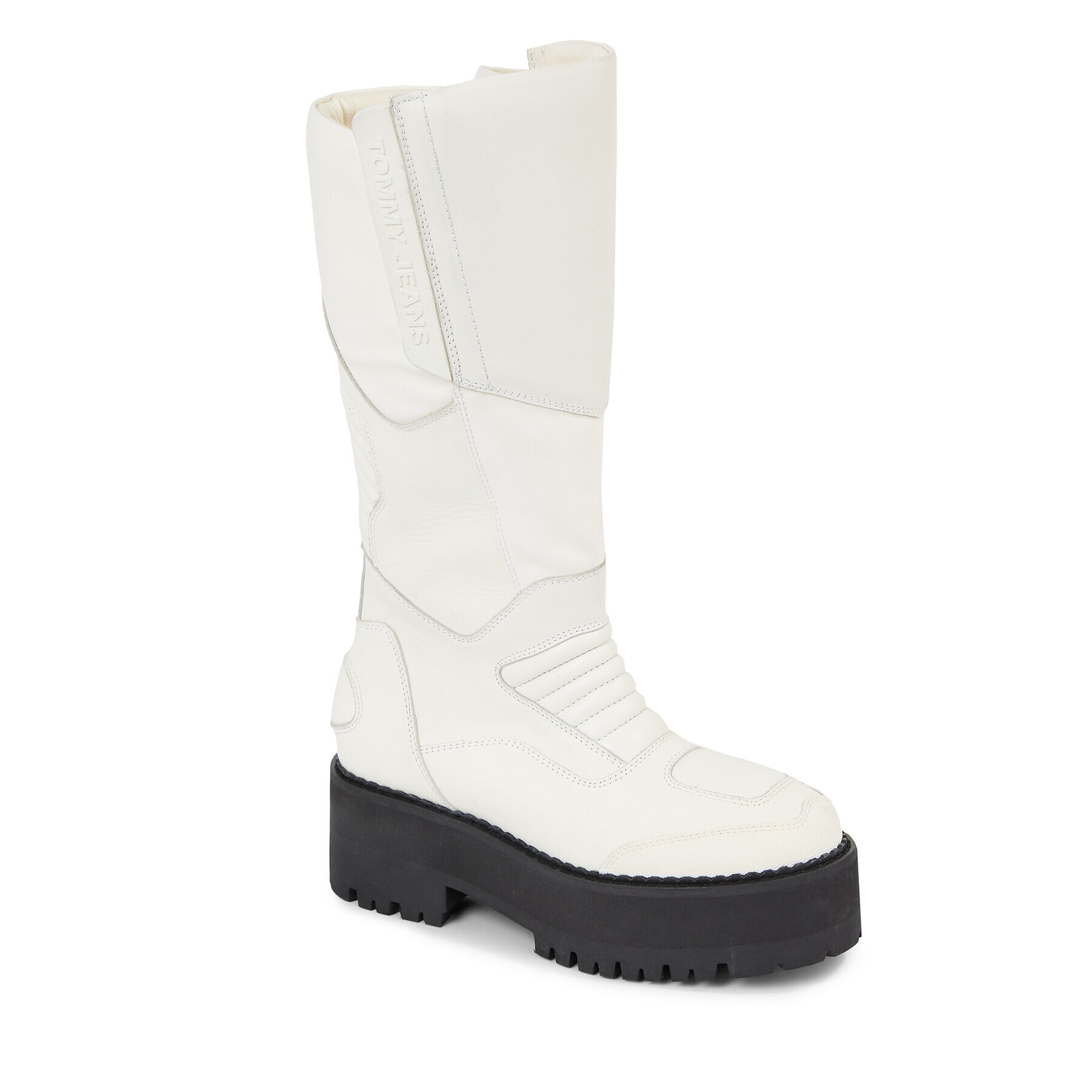 Tommy Jeans Kozačky Tjw Long Shaft Biker Boot EN0EN02376 Bílá - Pepit.cz