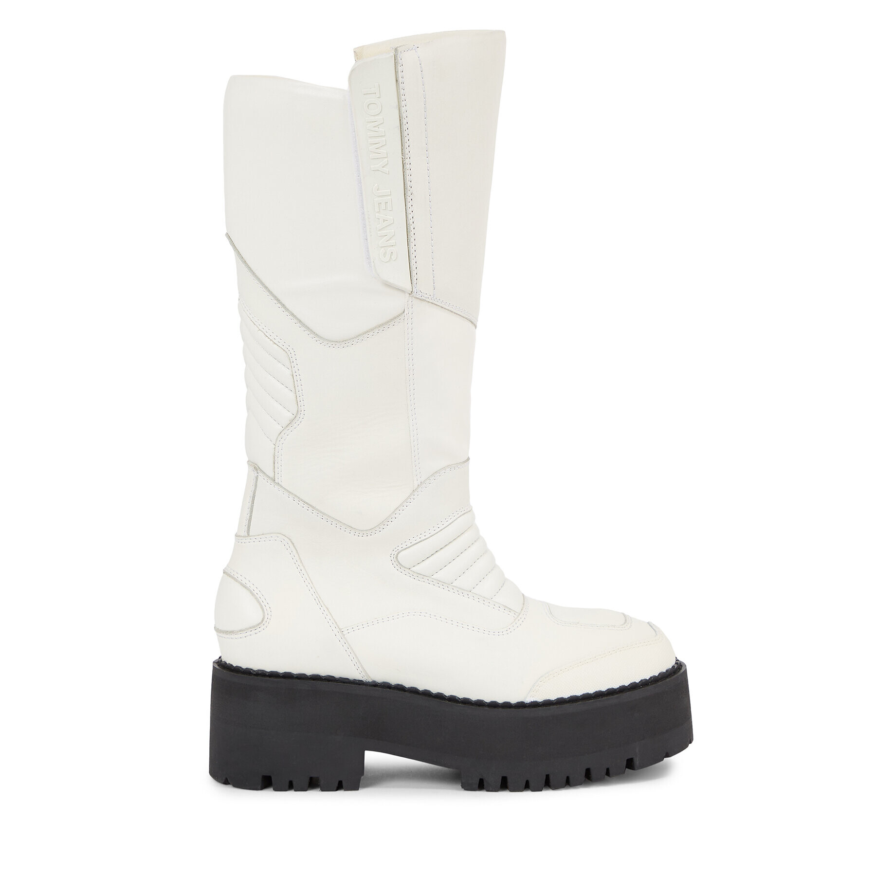 Tommy Jeans Kozačky Tjw Long Shaft Biker Boot EN0EN02376 Bílá - Pepit.cz