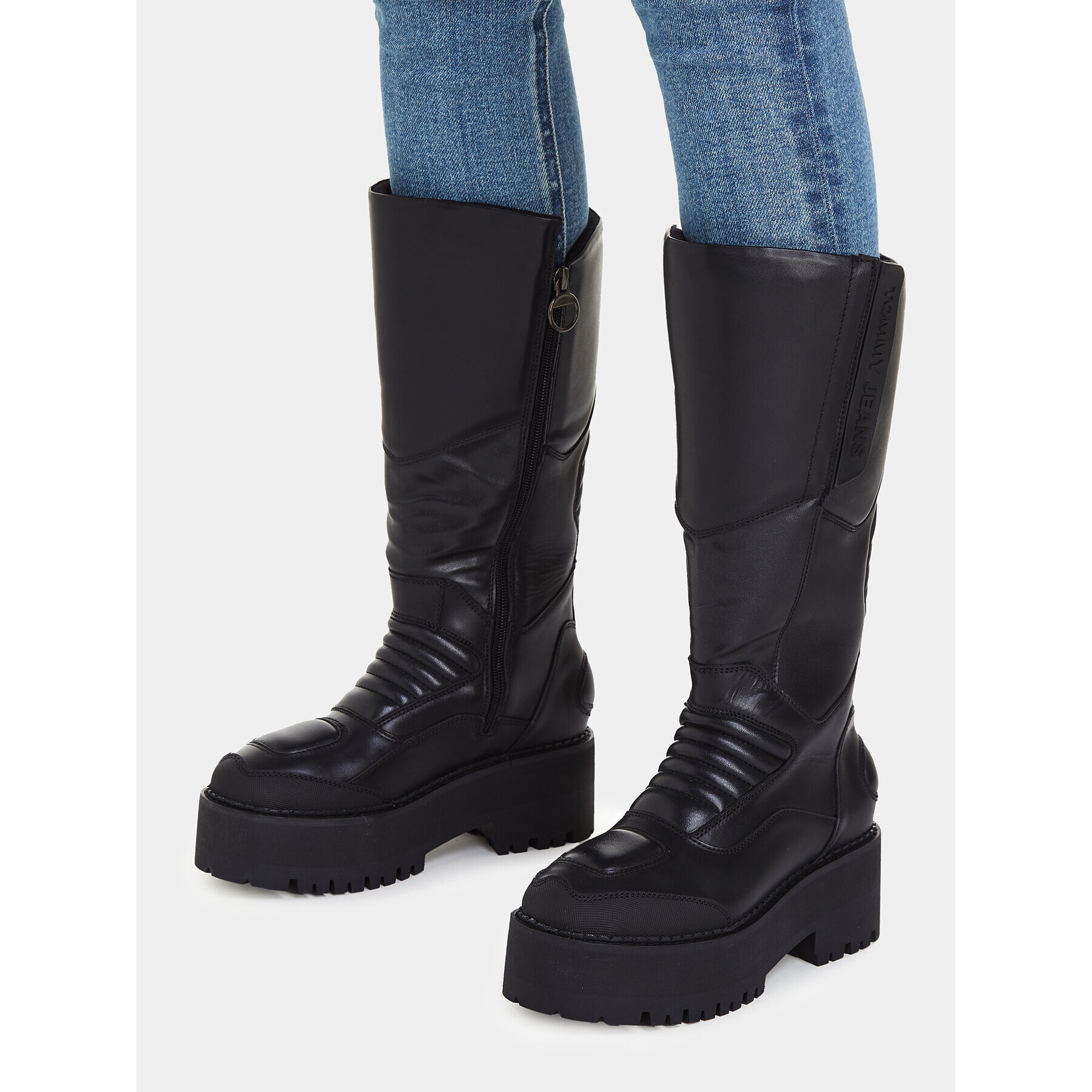 Tommy Jeans Kozačky Tjw Long Shaft Biker Boot EN0EN02376 Černá - Pepit.cz