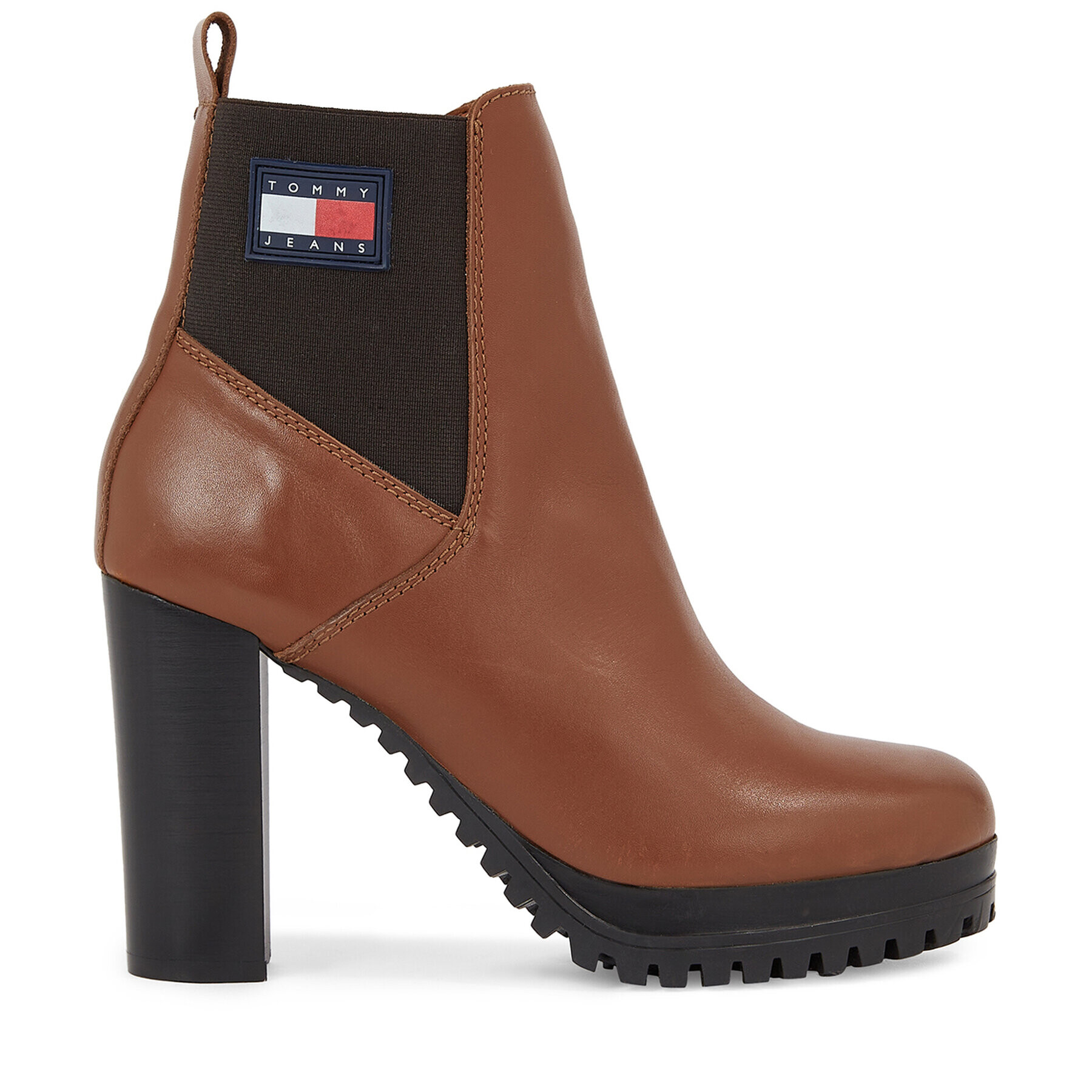 Tommy Jeans Polokozačky Tjw New Ess High Heel Boot EN0EN02439 Hnědá - Pepit.cz