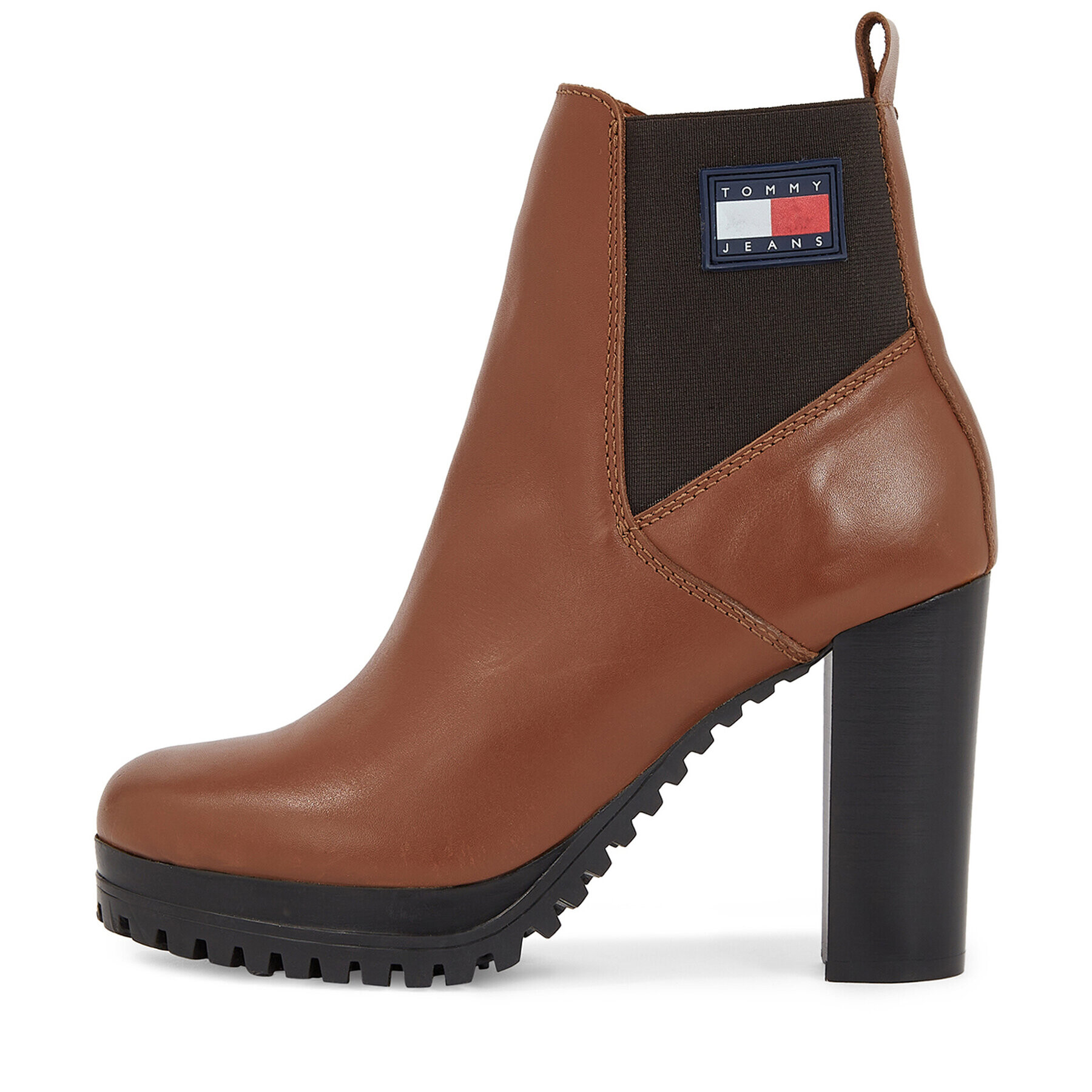 Tommy Jeans Polokozačky Tjw New Ess High Heel Boot EN0EN02439 Hnědá - Pepit.cz