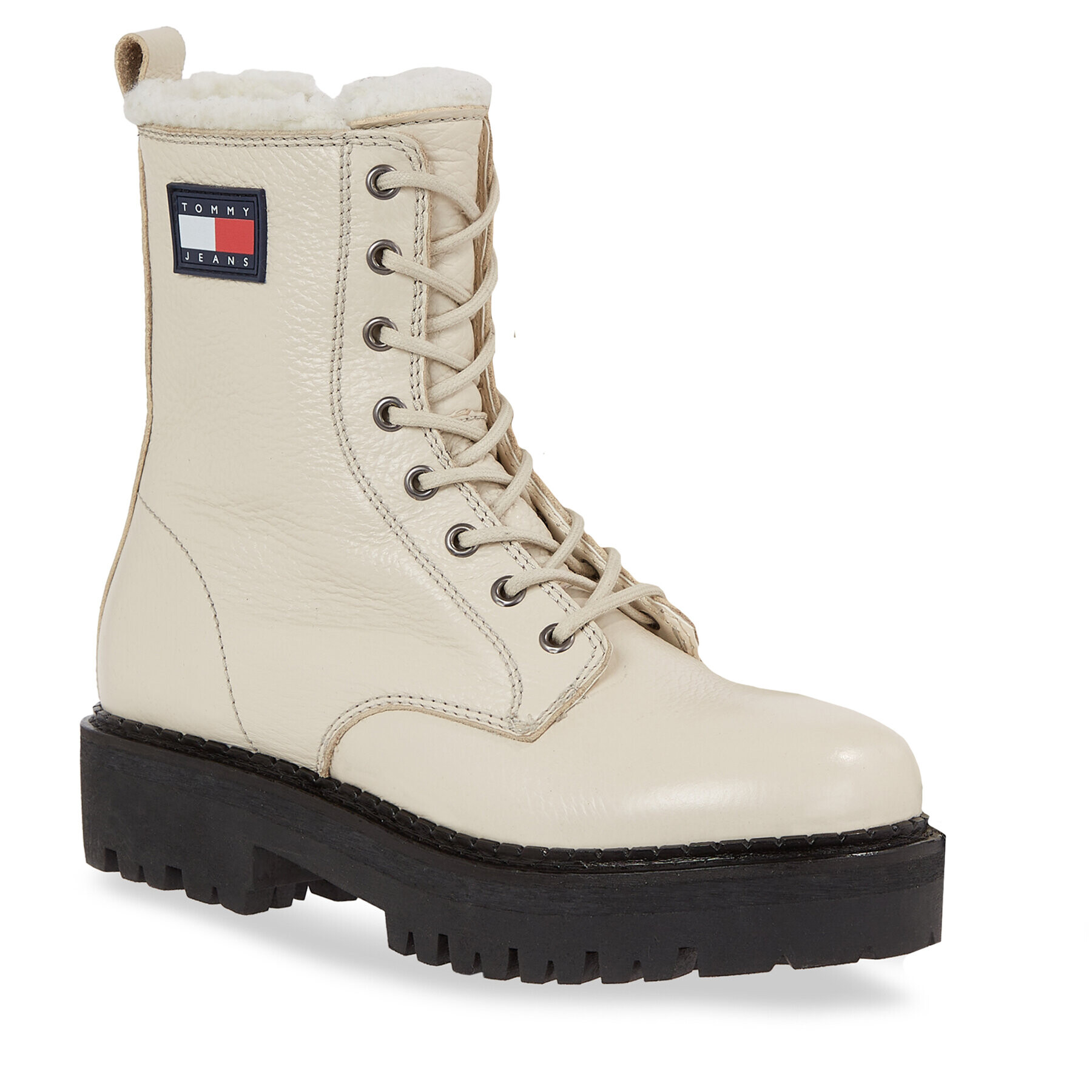 Tommy Jeans Polokozačky Tjw Urban Boot Tumbled Ltr Wl EN0EN02317 Béžová - Pepit.cz