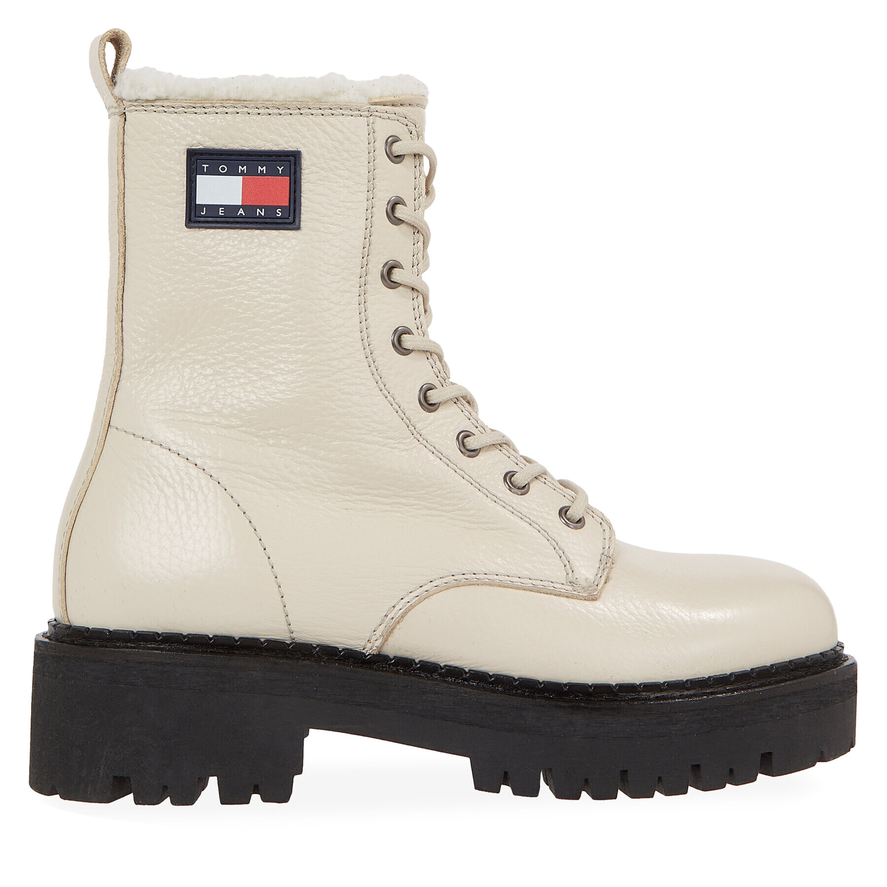 Tommy Jeans Polokozačky Tjw Urban Boot Tumbled Ltr Wl EN0EN02317 Béžová - Pepit.cz