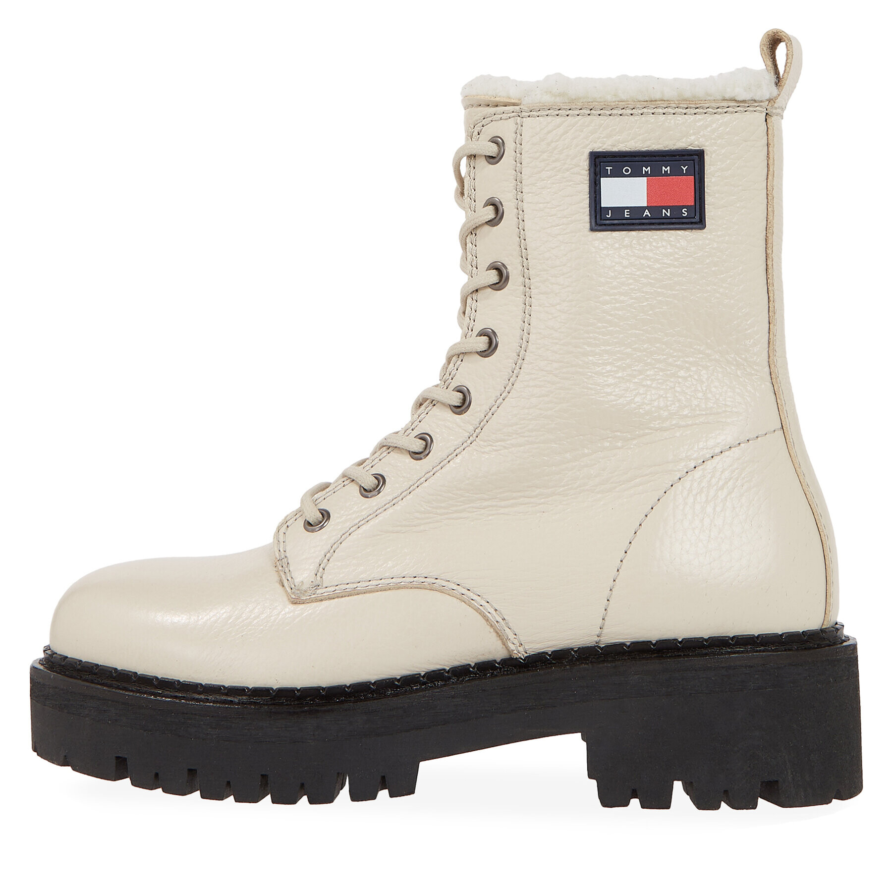 Tommy Jeans Polokozačky Tjw Urban Boot Tumbled Ltr Wl EN0EN02317 Béžová - Pepit.cz