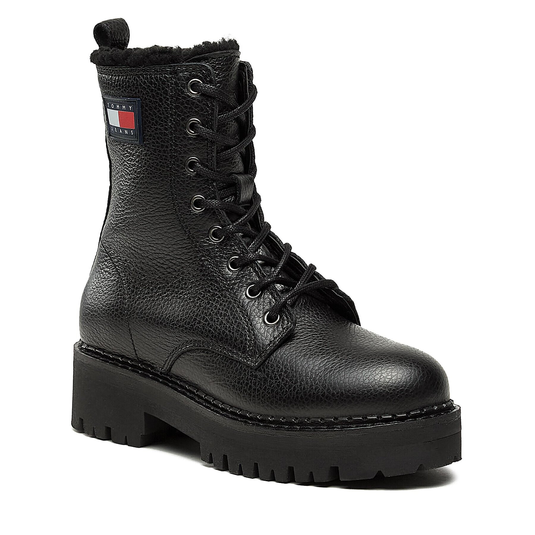 Tommy Jeans Polokozačky Tjw Urban Boot Tumbled Ltr Wl EN0EN02317 Černá - Pepit.cz