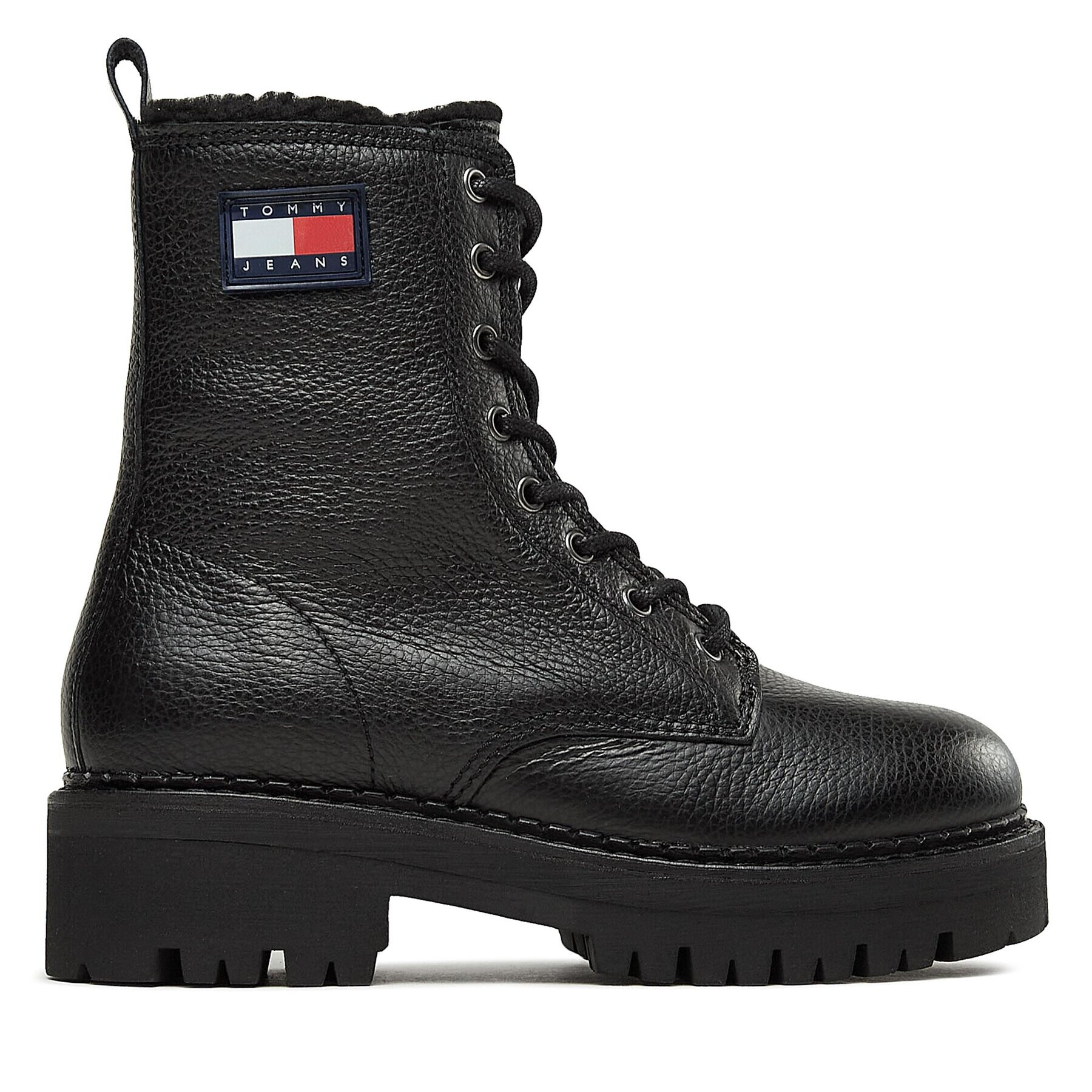 Tommy Jeans Polokozačky Tjw Urban Boot Tumbled Ltr Wl EN0EN02317 Černá - Pepit.cz