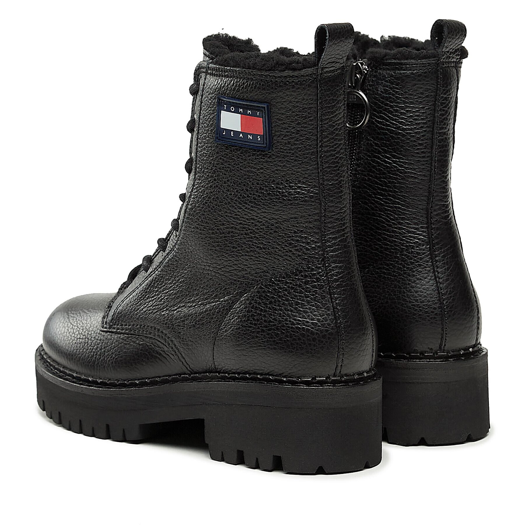 Tommy Jeans Polokozačky Tjw Urban Boot Tumbled Ltr Wl EN0EN02317 Černá - Pepit.cz