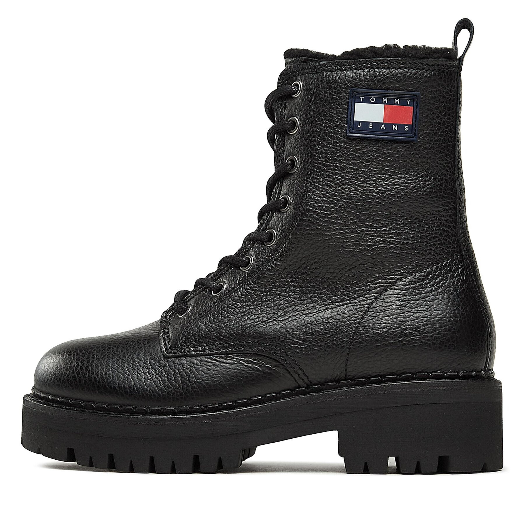 Tommy Jeans Polokozačky Tjw Urban Boot Tumbled Ltr Wl EN0EN02317 Černá - Pepit.cz