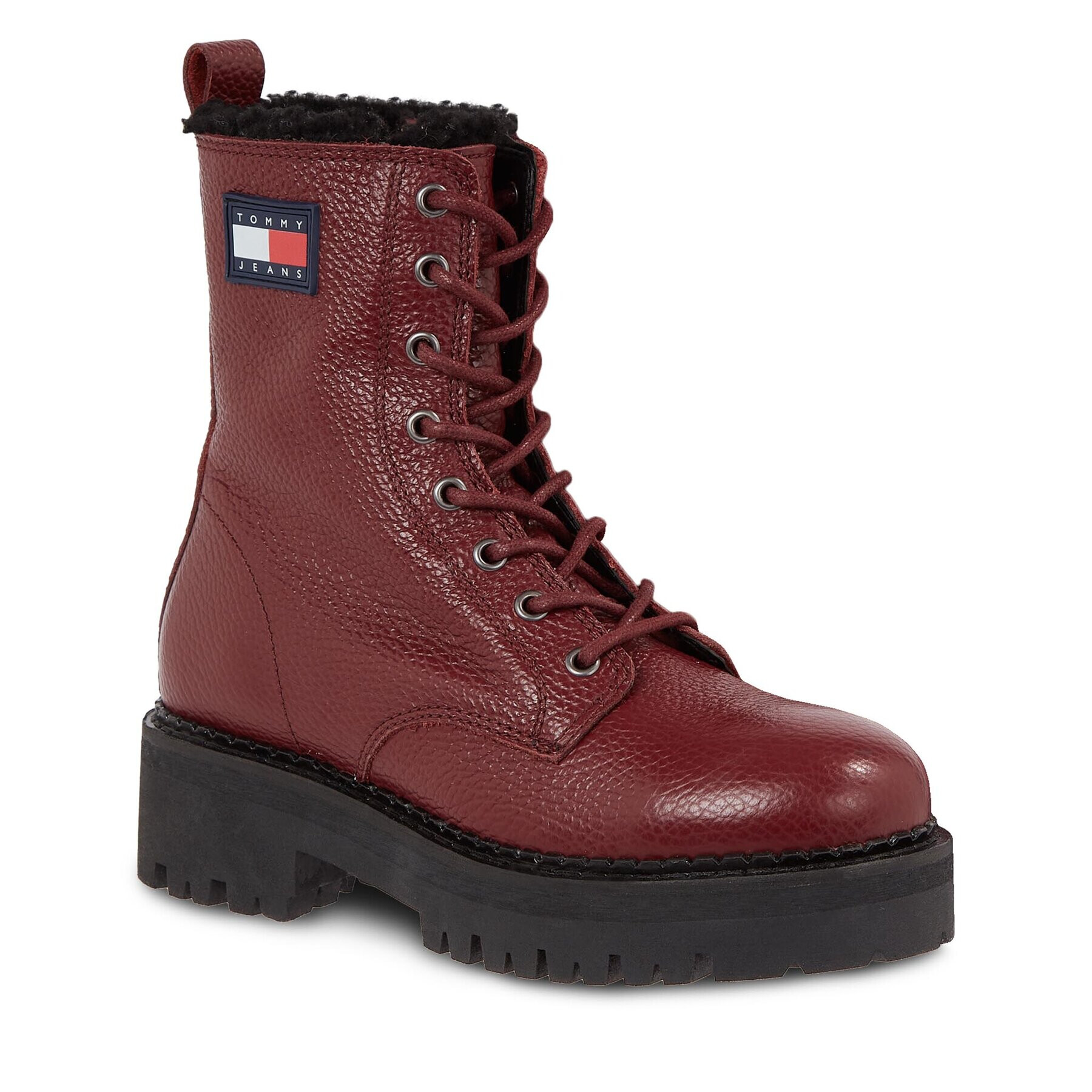 Tommy Jeans Polokozačky Tjw Urban Boot Tumbled Ltr Wl EN0EN02317 Červená - Pepit.cz