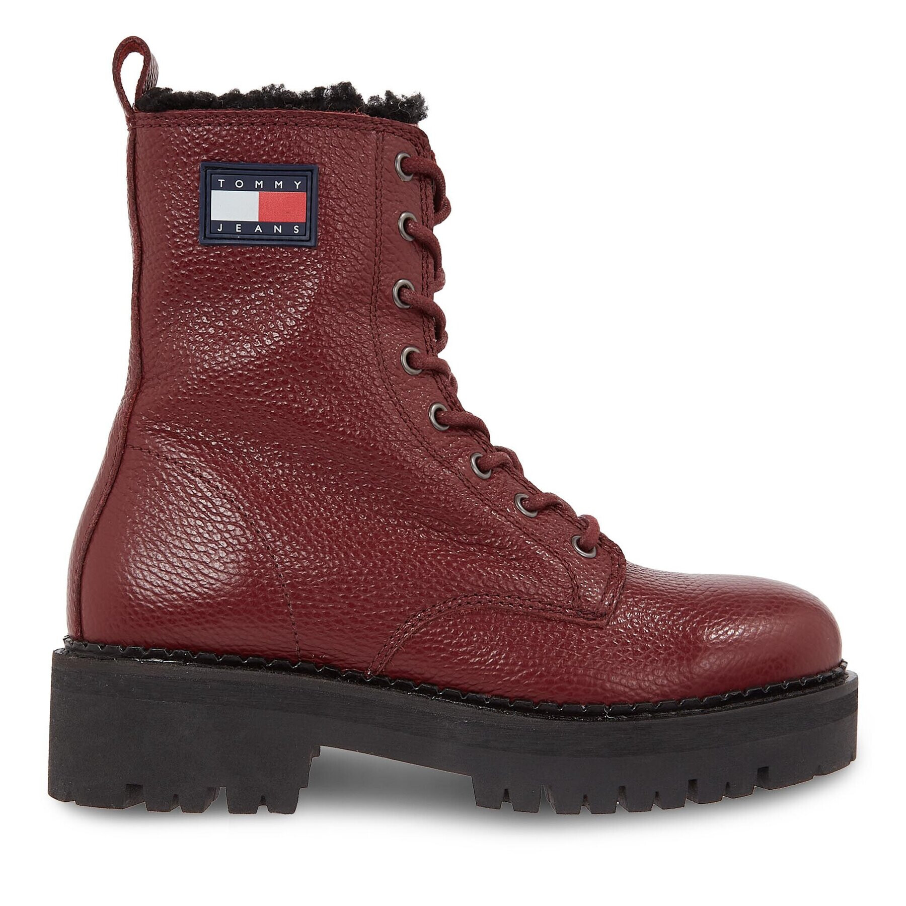 Tommy Jeans Polokozačky Tjw Urban Boot Tumbled Ltr Wl EN0EN02317 Červená - Pepit.cz