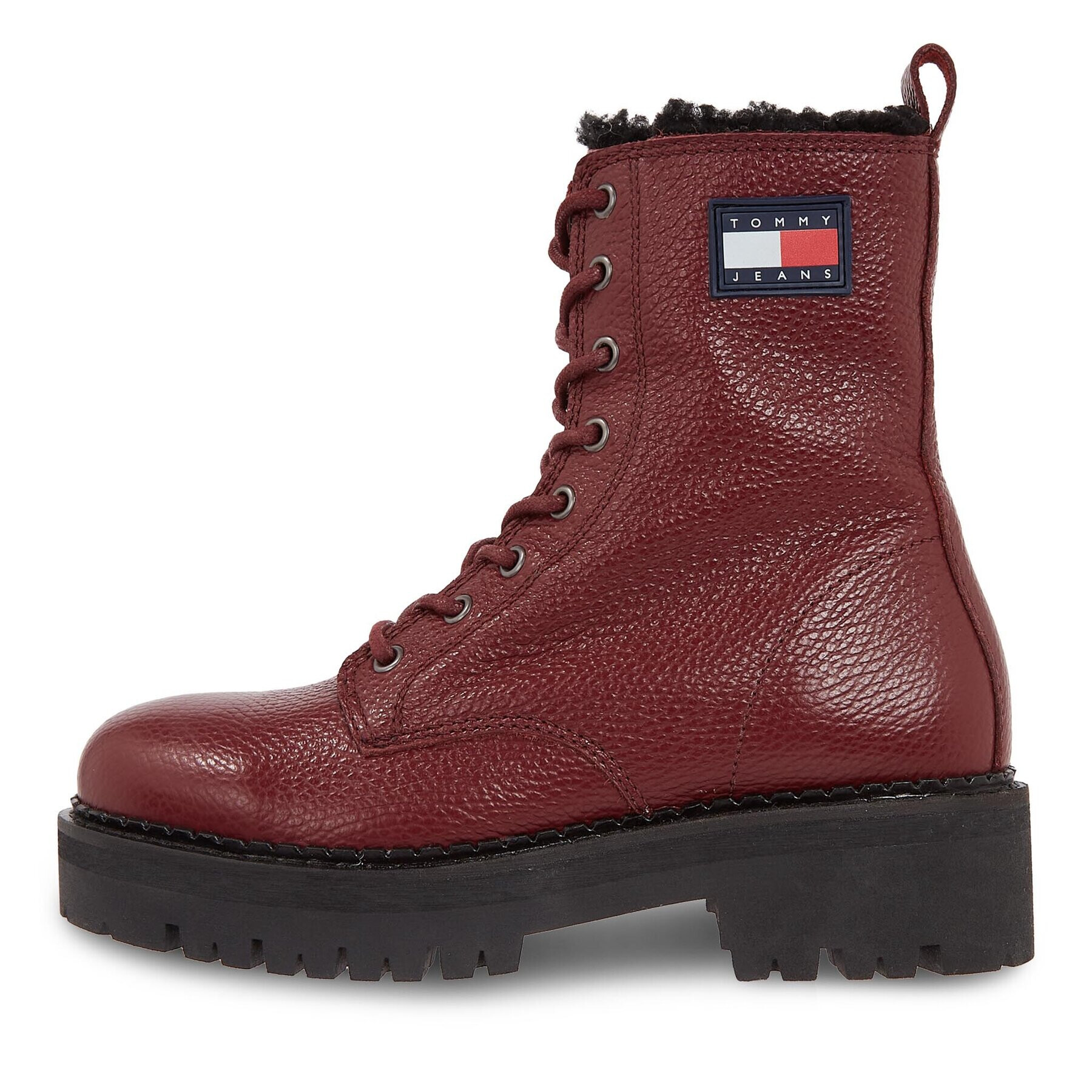 Tommy Jeans Polokozačky Tjw Urban Boot Tumbled Ltr Wl EN0EN02317 Červená - Pepit.cz