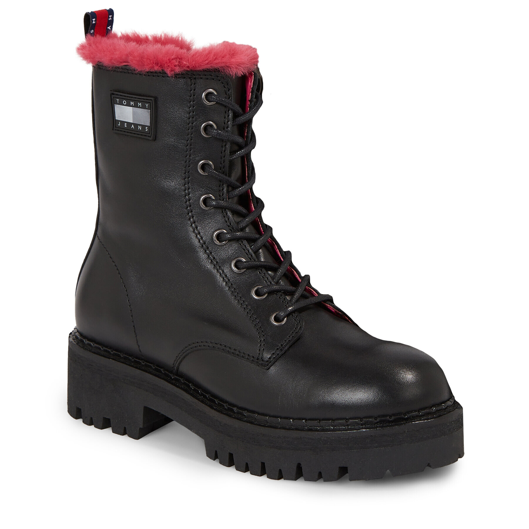 Tommy Jeans Polokozačky Tjw W Urban Boot Smooth Ltr Wl EN0EN02402 Černá - Pepit.cz