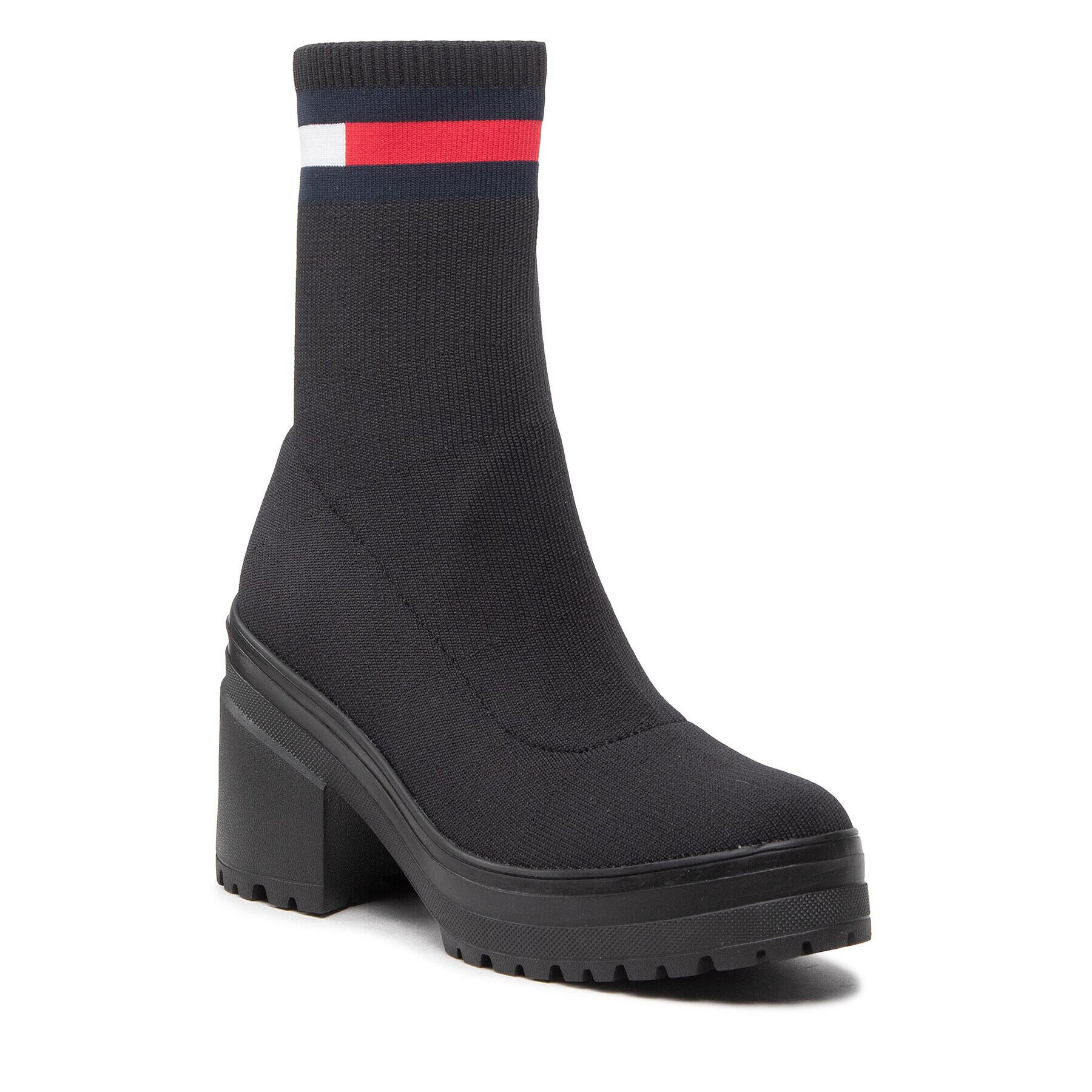 Tommy Jeans Polokozačky Water Resistent Knitted Boot EN0EN01914 Černá - Pepit.cz