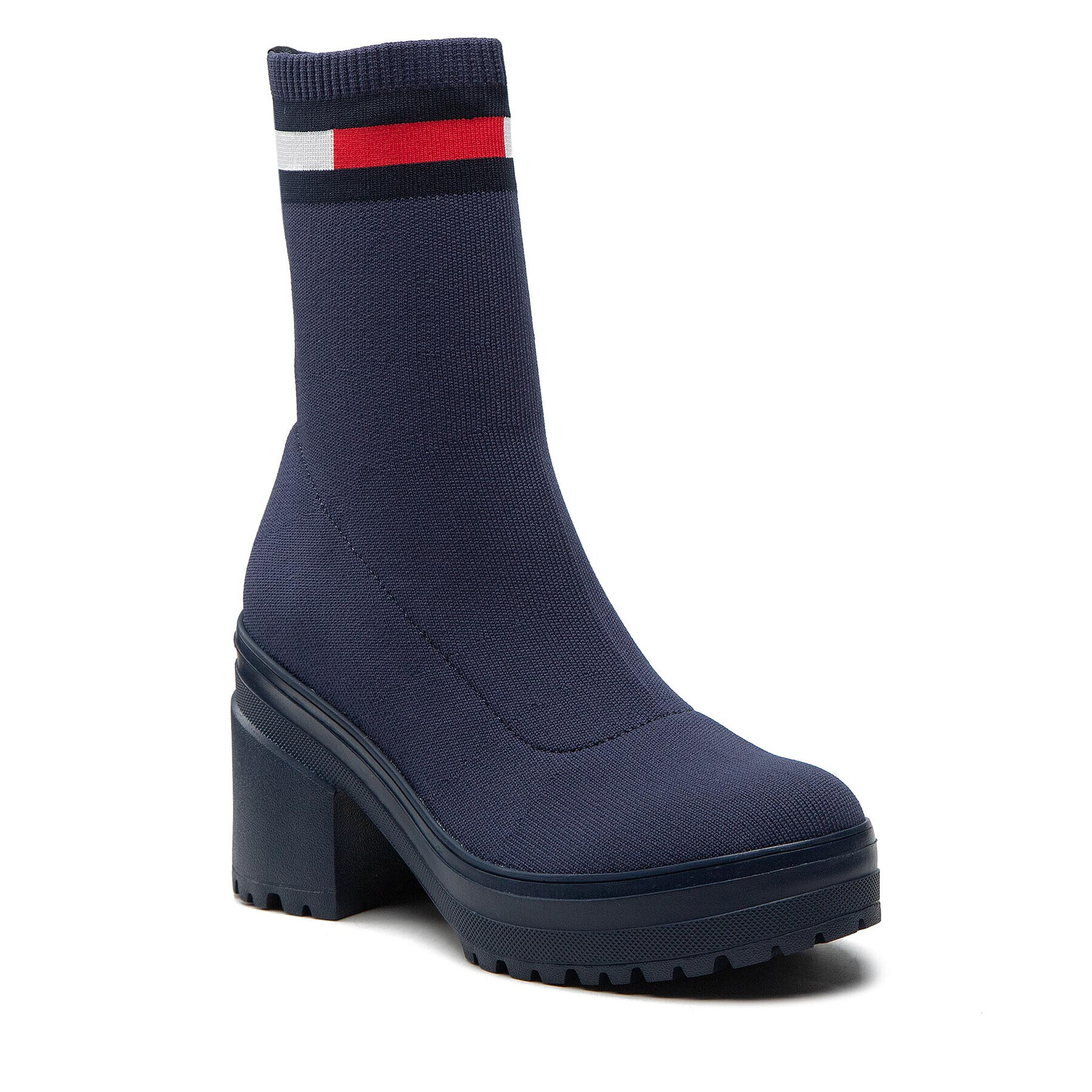 Tommy Jeans Polokozačky Water Resistent Knitted Boot EN0EN01914 Tmavomodrá - Pepit.cz