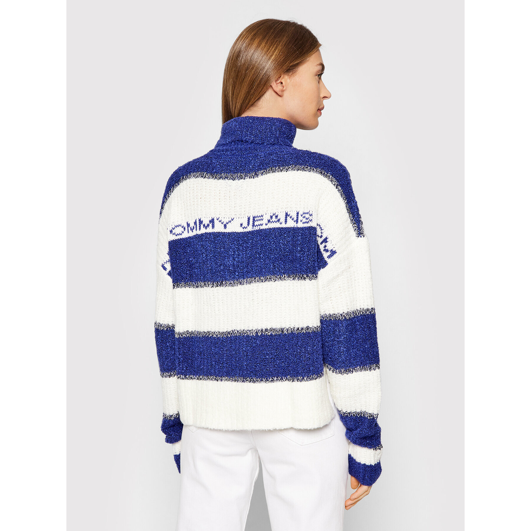 Tommy Jeans Rolák Stripe DW0DW11009 Modrá Regular Fit - Pepit.cz