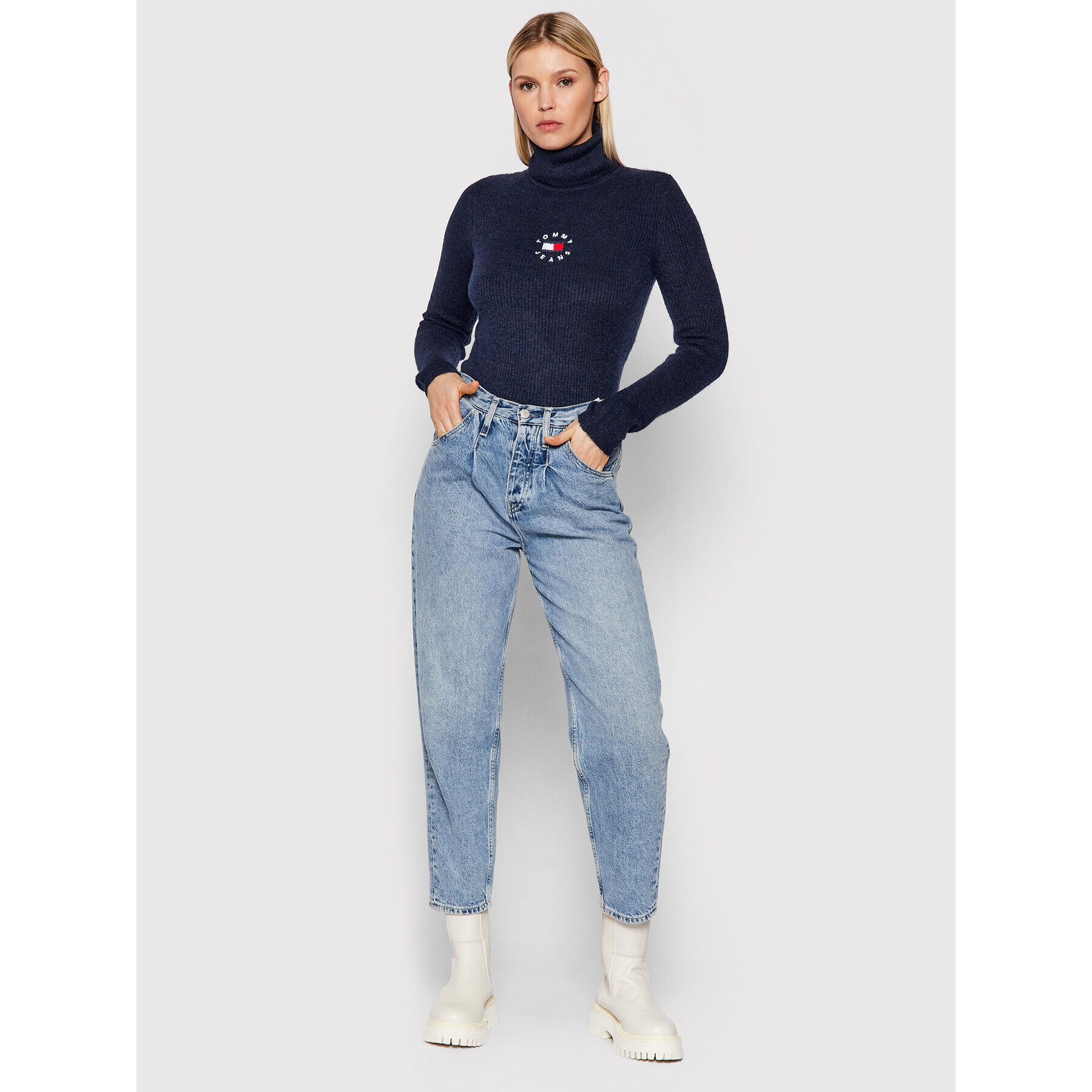 Tommy Jeans Rolák Tiny Tommy DW0DW10994 Tmavomodrá Regular Fit - Pepit.cz